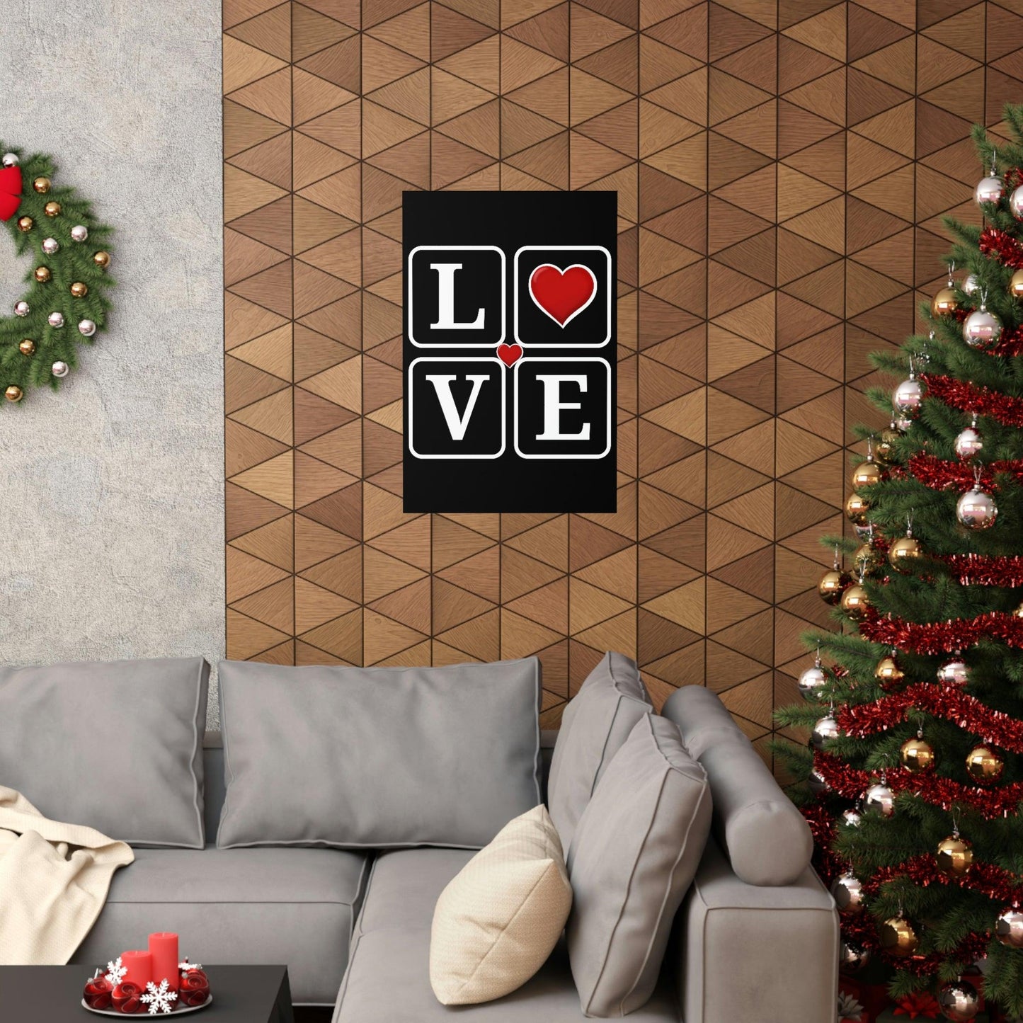Love Square with Heart Premium Matte Vertical Posters - Giftsmojo