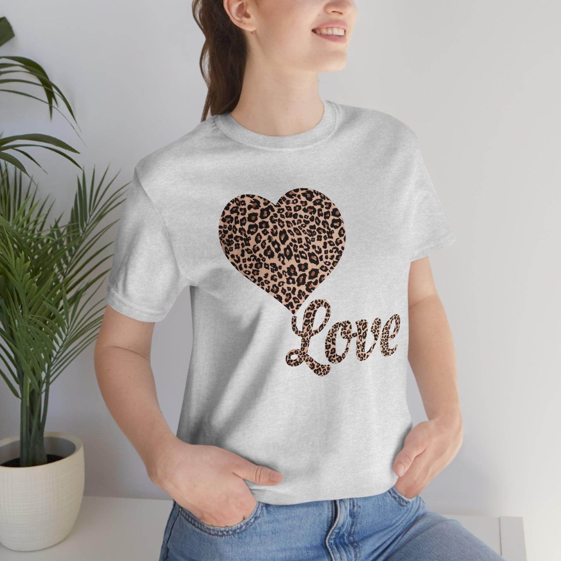 Love Heart, Leopard Print Tee - Giftsmojo