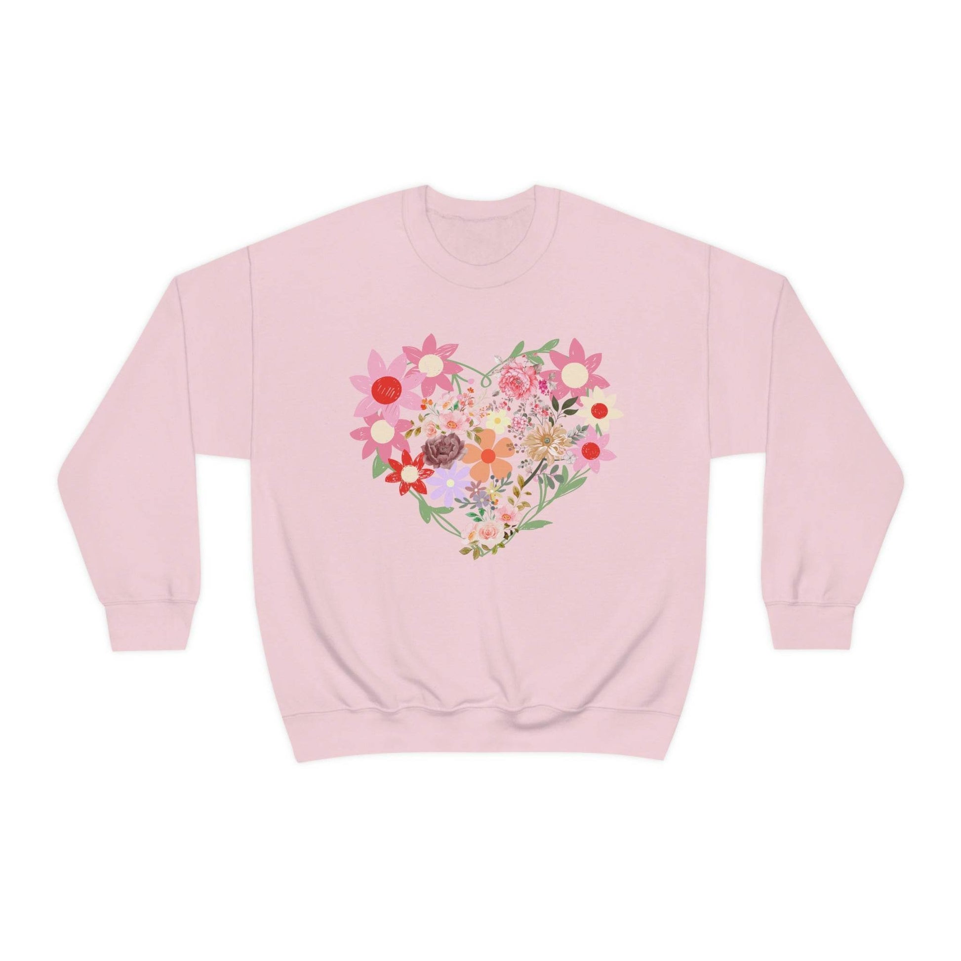 Flower Heart sweatshirt - Floral sweatshirt - Love Sweatshirt - Giftsmojo