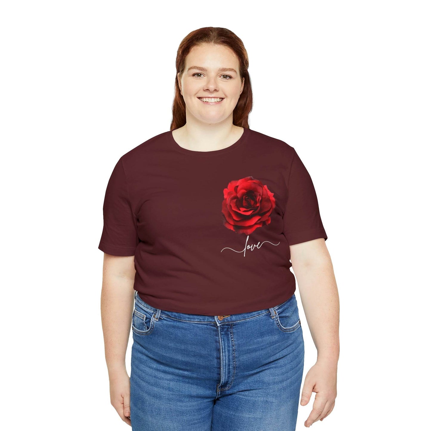 Love Rose Flower T-shirt for Women, Rose Graphic T-shirt, floral shirt, gift for her, love shirt - Giftsmojo