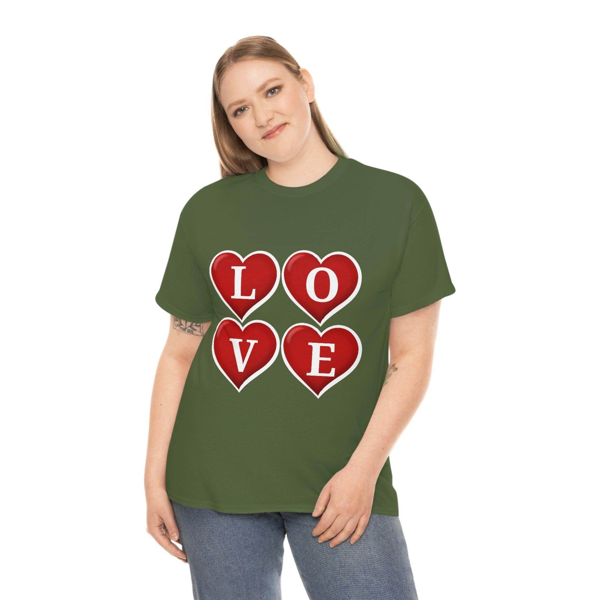 white 4hearts love Tee - Giftsmojo