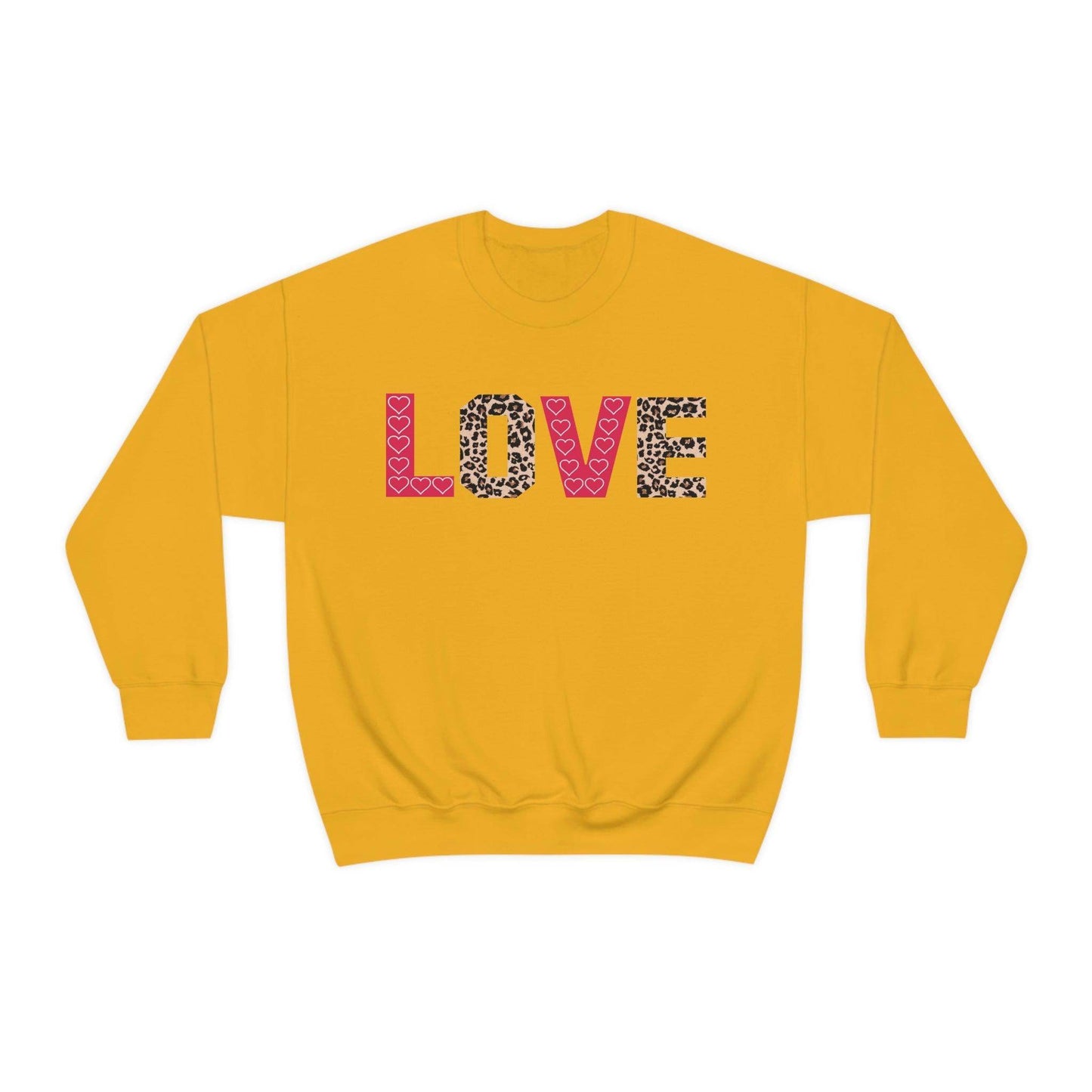 Love Sweatshirt with partial leopard print - Giftsmojo