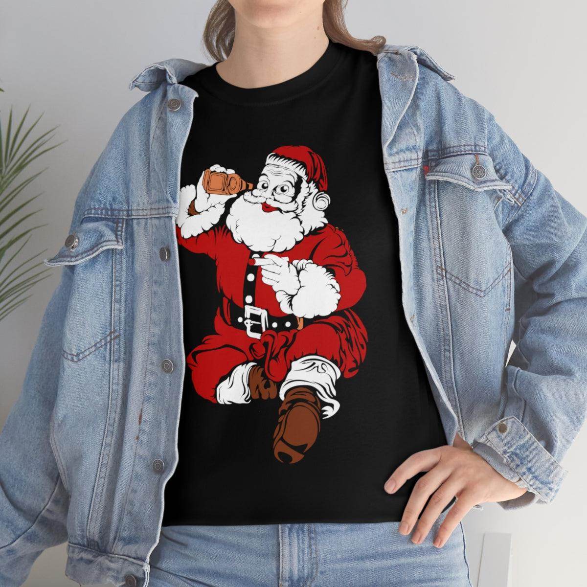 Santa Drinking Beer Funny T-shirt Funny Christmas Shirt Funny Santa Shirt Santa Gift - Giftsmojo