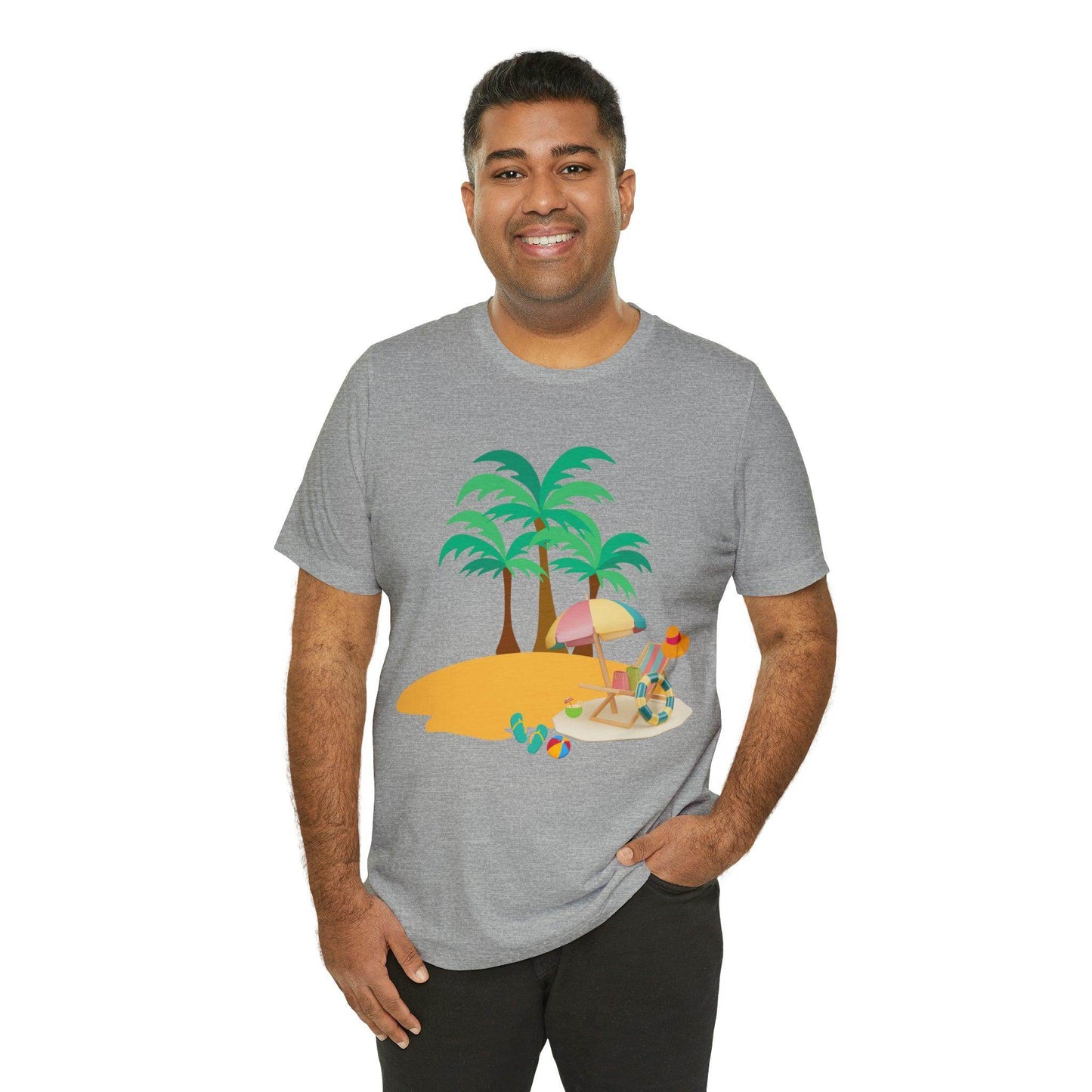 Beach shirt, Beach t-shirt, Summer shirt, Beachwear, Beach fashion, Tropical print, Trendy design, Stylish beach apparel - Giftsmojo
