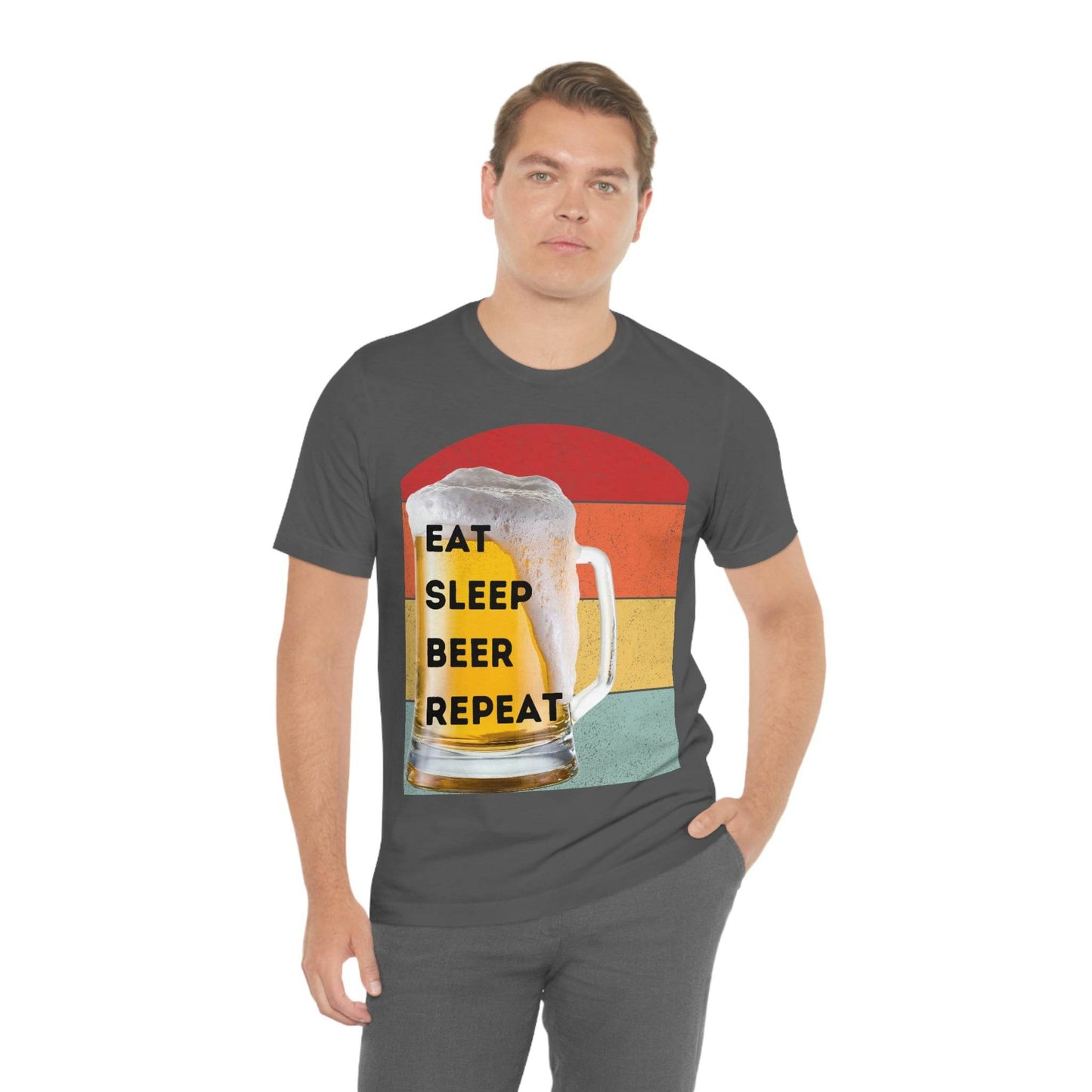 Retro shirt Eat Sleep Beer Repeat - funny beer shirt - Giftsmojo