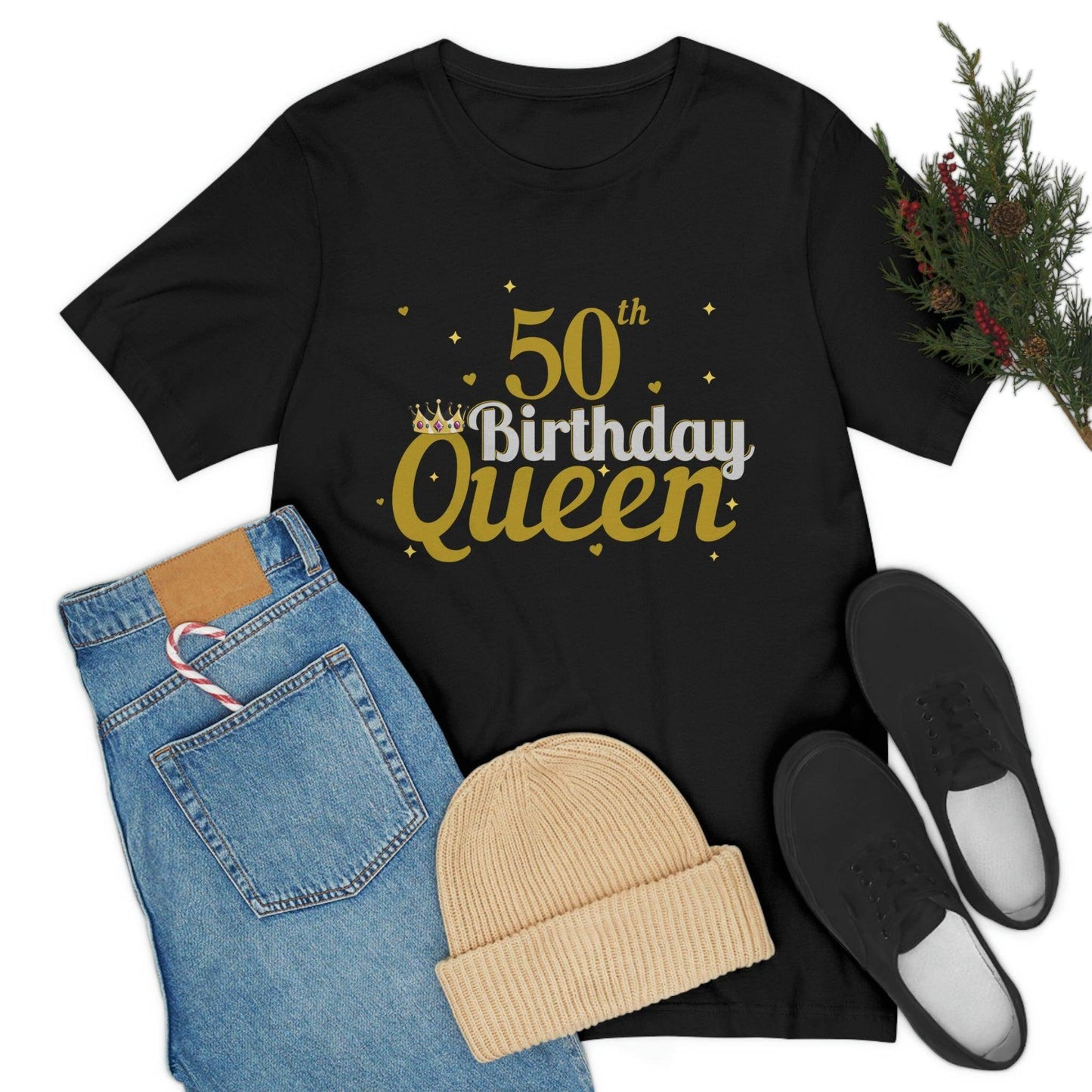 50th birthday queen shirt, birthday shirt, gift for her - Giftsmojo