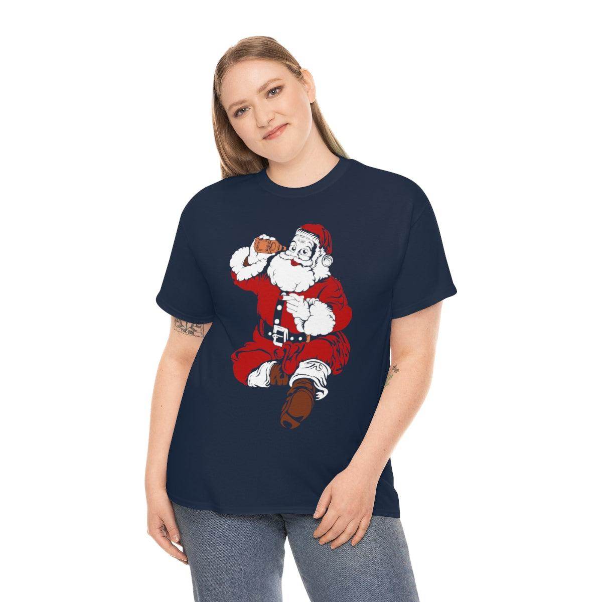 Santa Drinking Beer Funny T-shirt Funny Christmas Shirt Funny Santa Shirt Santa Gift - Giftsmojo