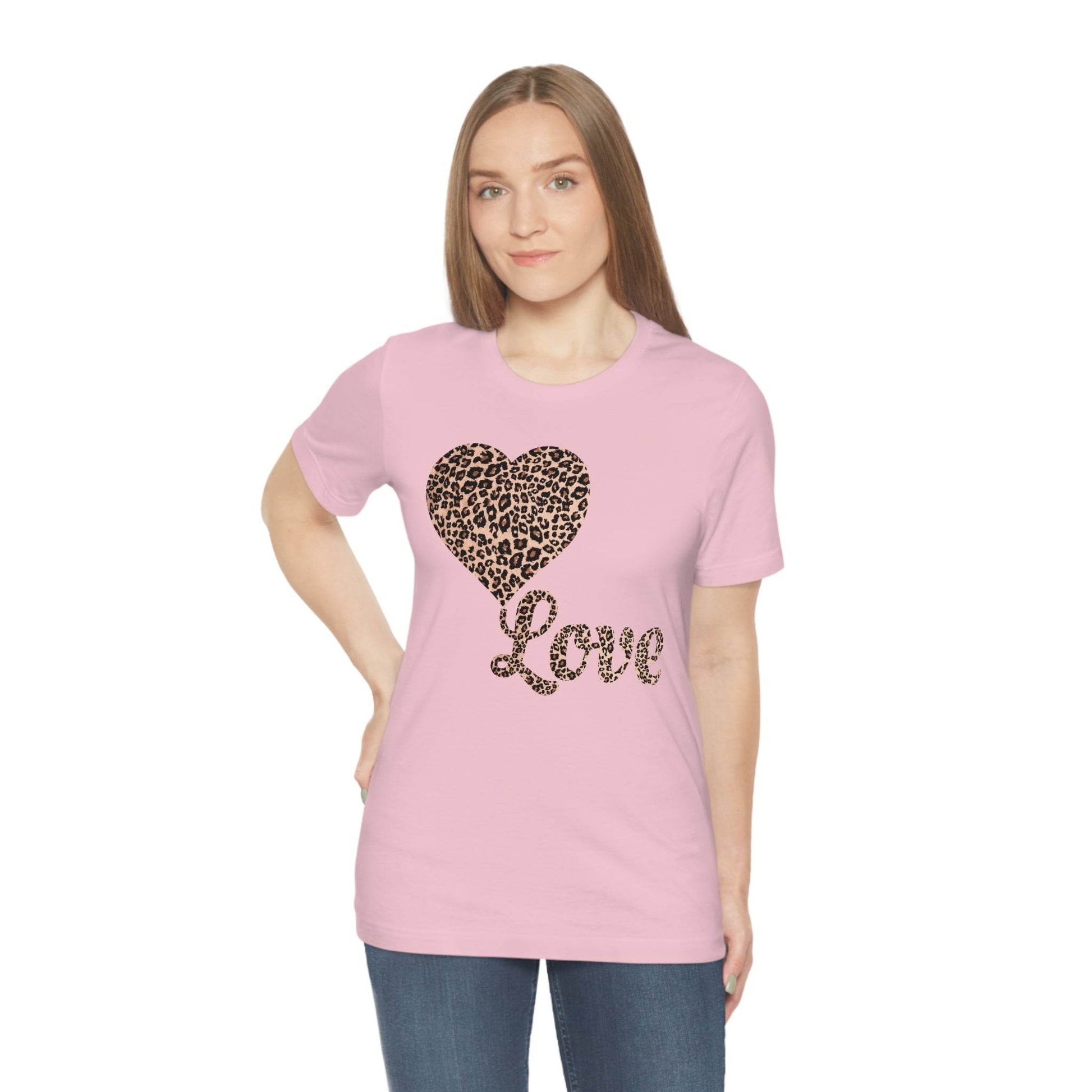 Love Heart, Leopard Print Tee - Giftsmojo