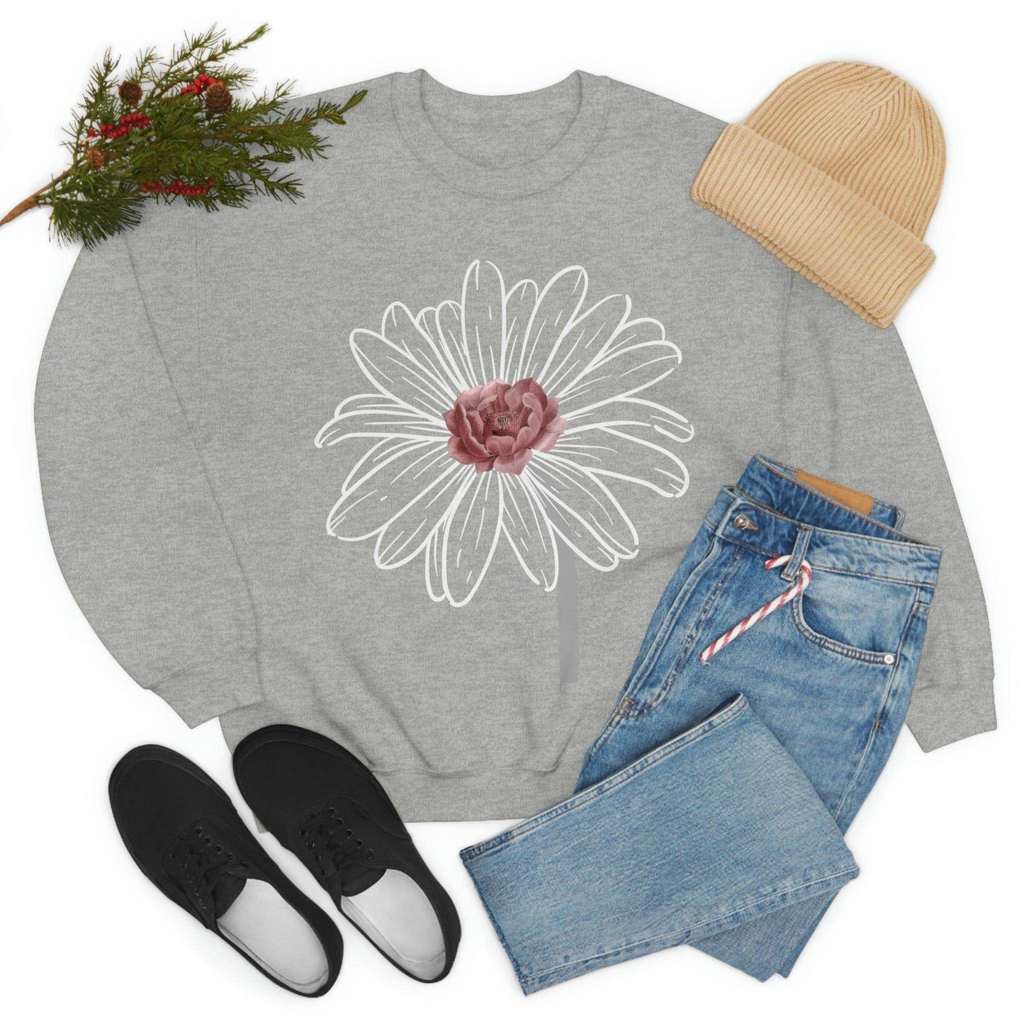 Floral Sweatshirt, Wildflower Sweatshirt, Flower sweatshirt, Wild Flowers - Giftsmojo
