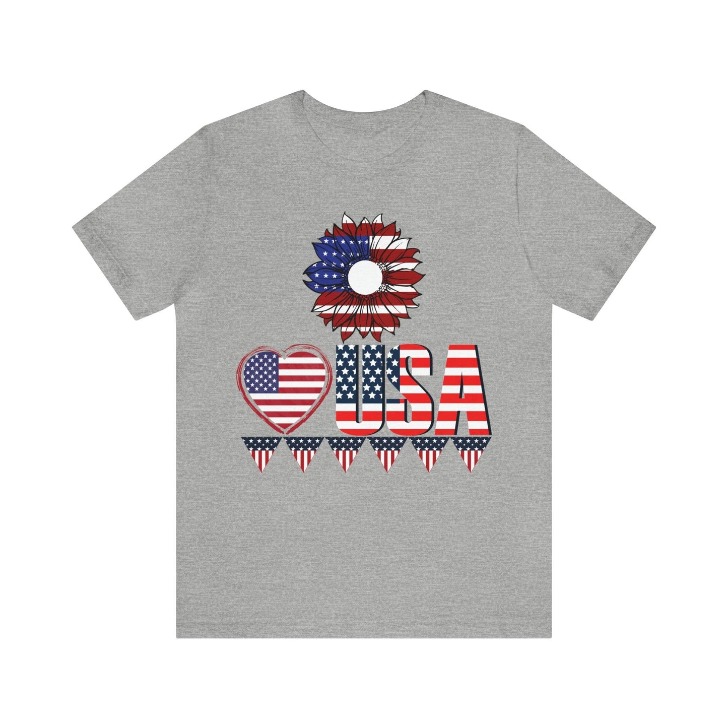 American flag shirt, Red, white, and blue shirt, Flower Love USA shirt, - Giftsmojo