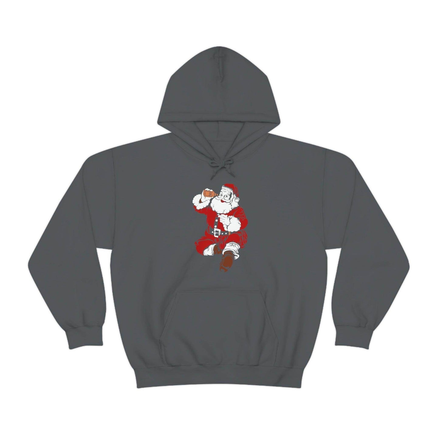 Santa drinking beer funny Hooded Sweatshirt, - Giftsmojo