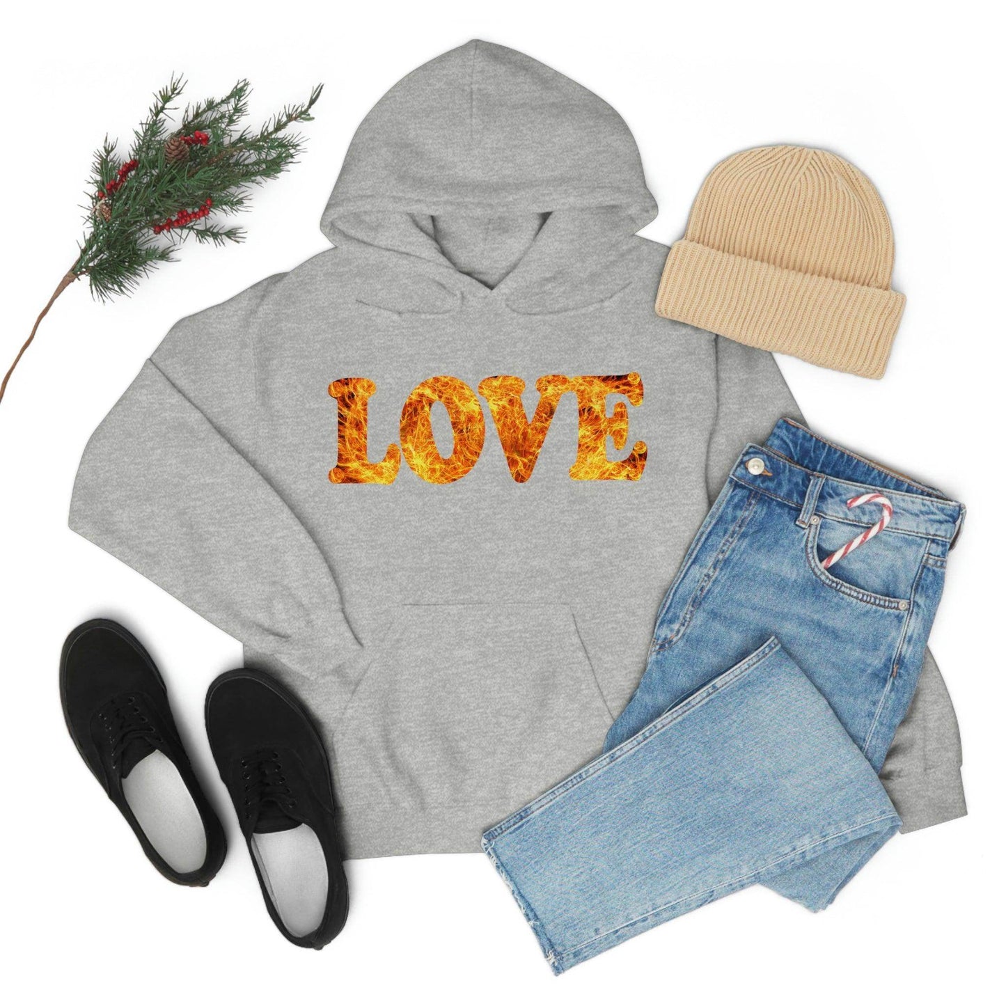 Love Fire Hooded Sweatshirt - Giftsmojo