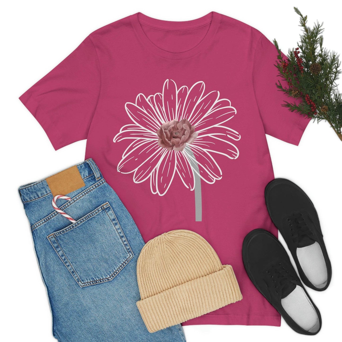 Flower Tshirt, Vintage Flower Shirt, Vintage Botanical Shirt, Vintage T-shirt, Graphic Tshirt, Botanical Print, Wildflower shirt, floral Tee - Giftsmojo