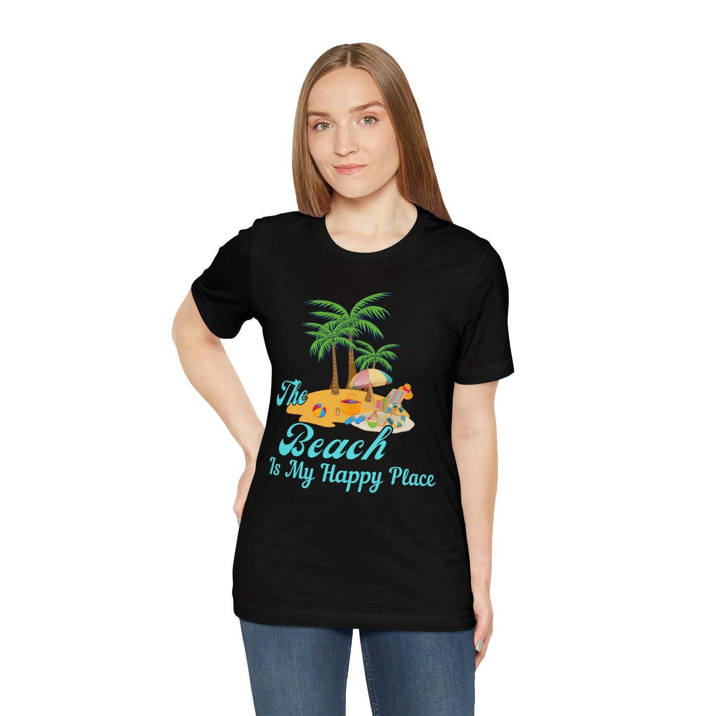 Beach shirt, The Beach is my happy place shirt, Beach t-shirt, Summer shirt, Beachwear, Beach fashion, Stylish beach apparel