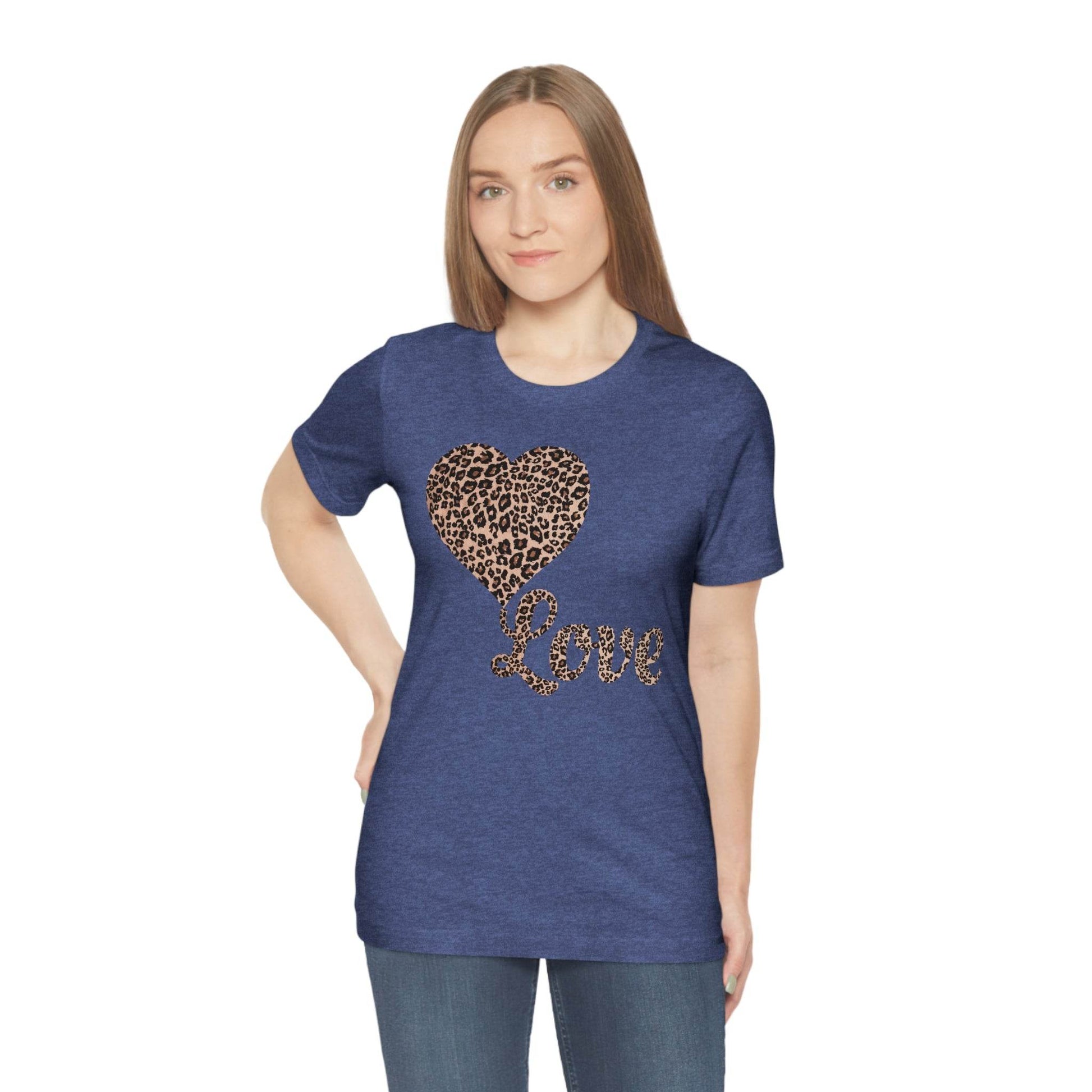 Love Heart, Leopard Print Tee - Giftsmojo