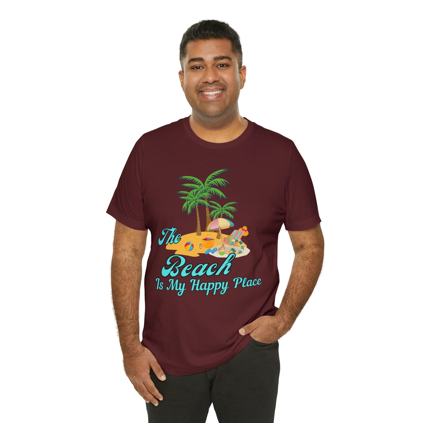 Beach shirt, The Beach is my happy place shirt, Beach t-shirt, Summer shirt, Beachwear, Beach fashion, Stylish beach apparel