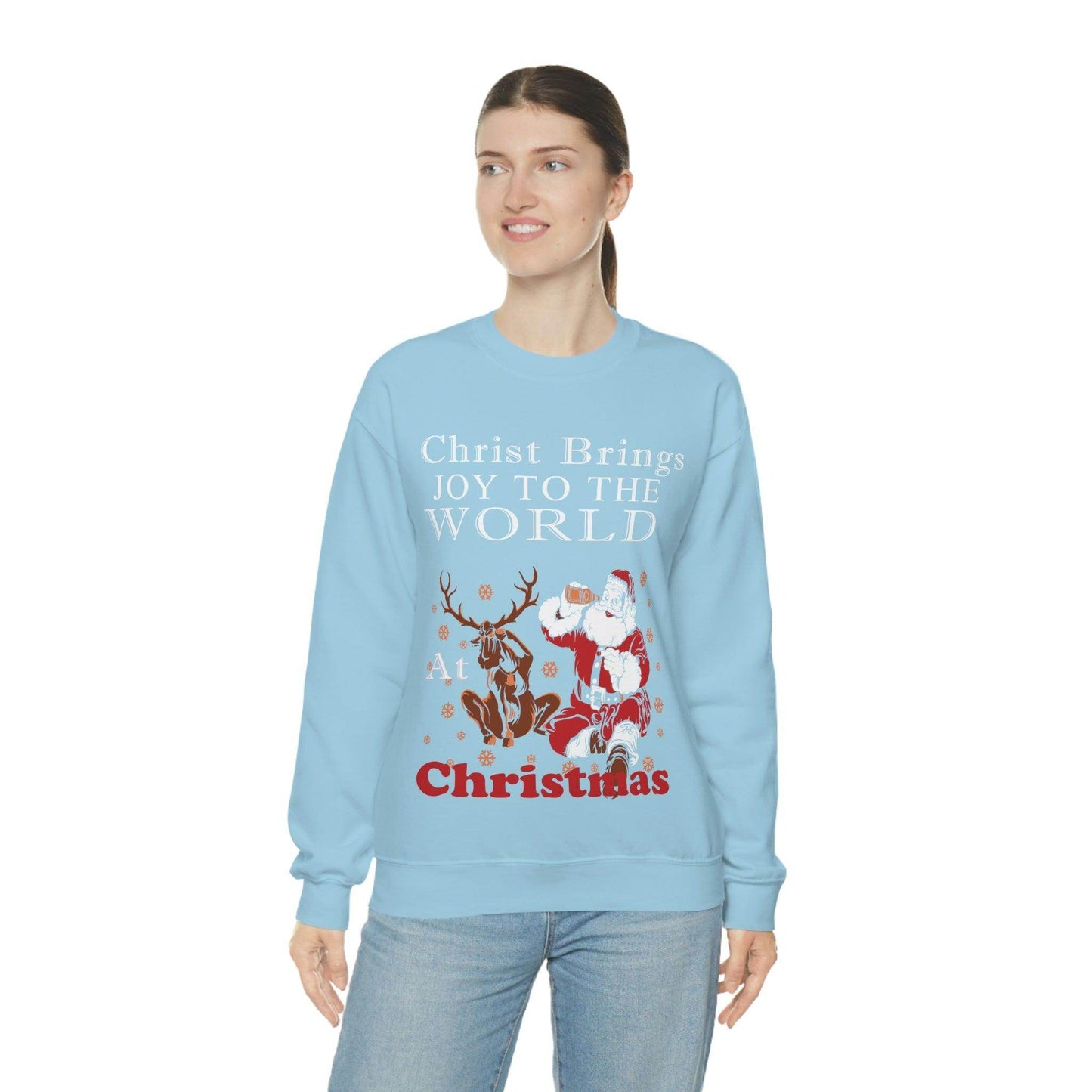 Christ brings joy to the World at Christmas Sweatshirt - Giftsmojo