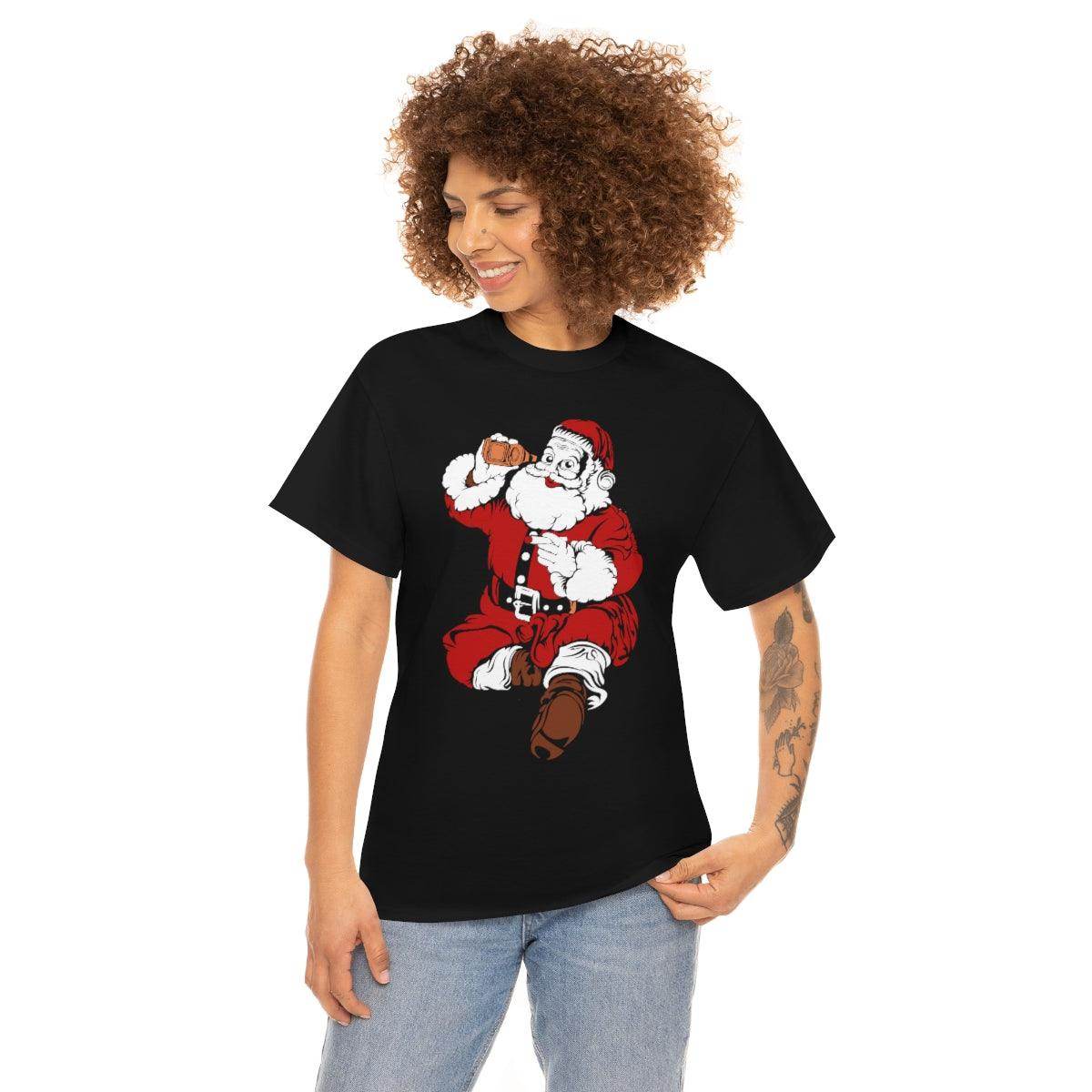 Santa Drinking Beer Funny T-shirt Funny Christmas Shirt Funny Santa Shirt Santa Gift - Giftsmojo