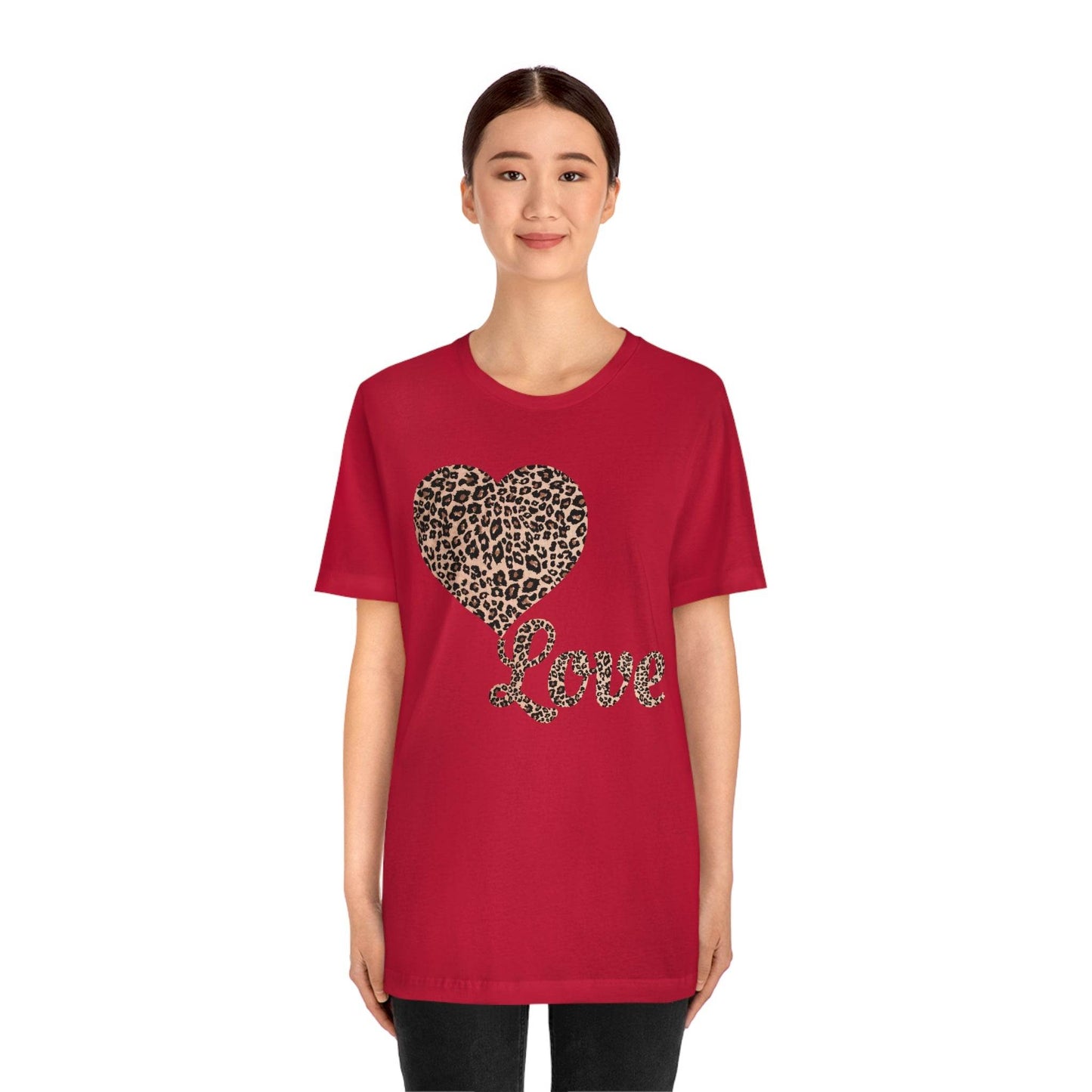 Love Heart, Leopard Print Tee - Giftsmojo