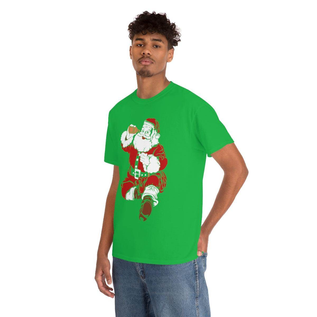 Santa Drinking Beer Funny T-shirt Funny Christmas Shirt Funny Santa Shirt Santa Gift - Giftsmojo