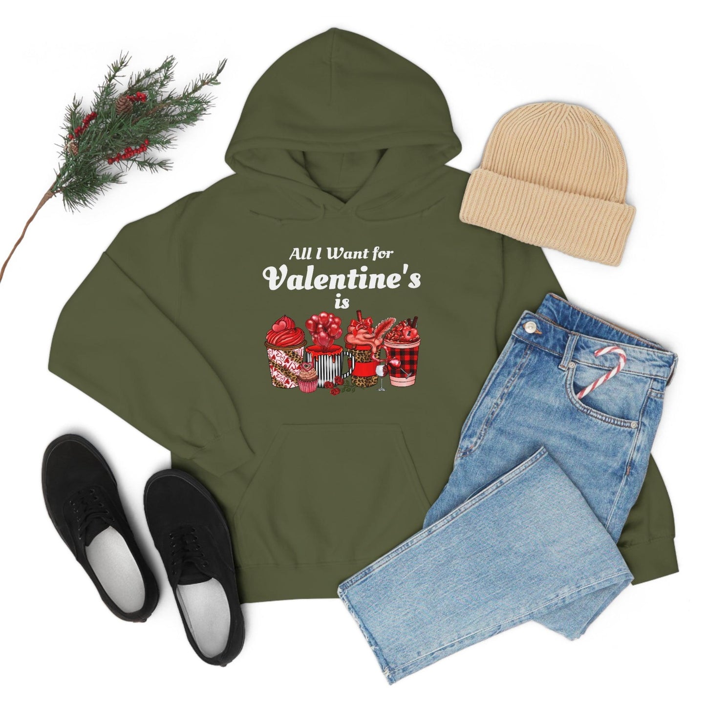All I want for Valentine's is Coffee Hooded Sweatshirt