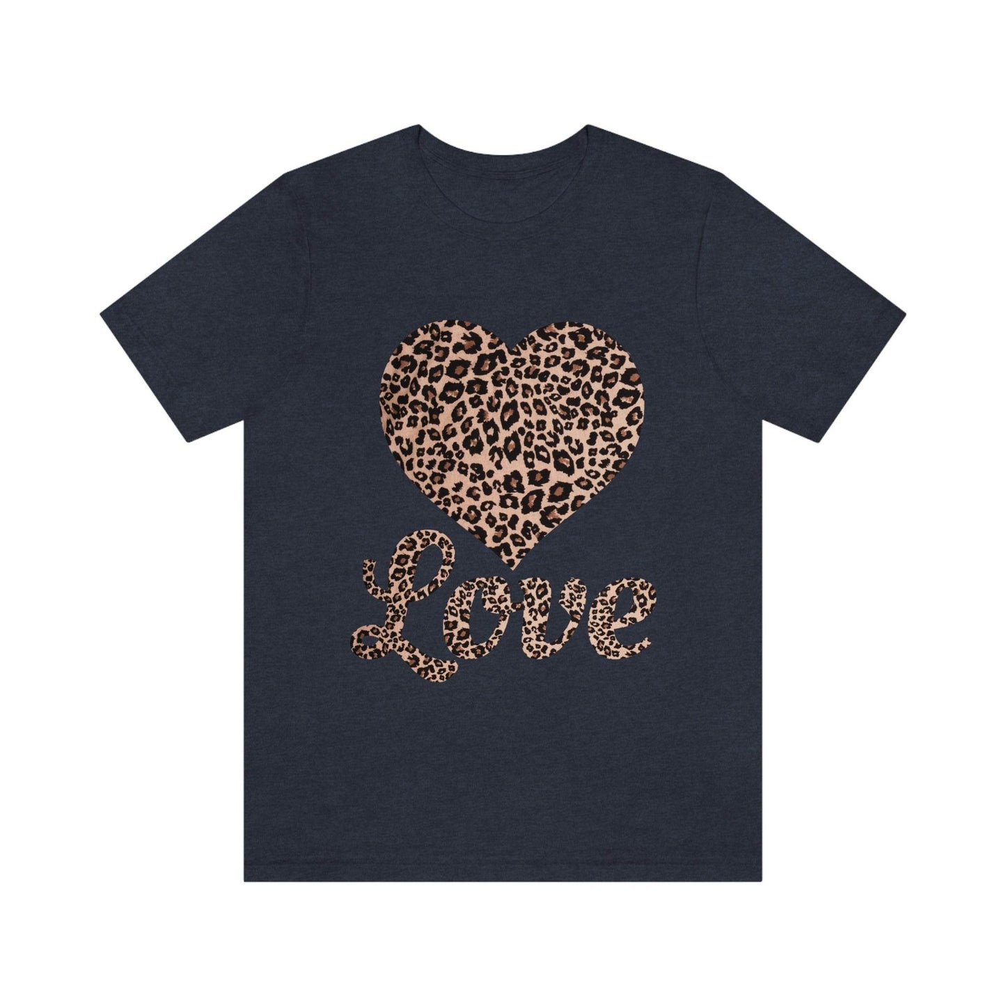 Leopard Print, Love Heart Tee, - Giftsmojo