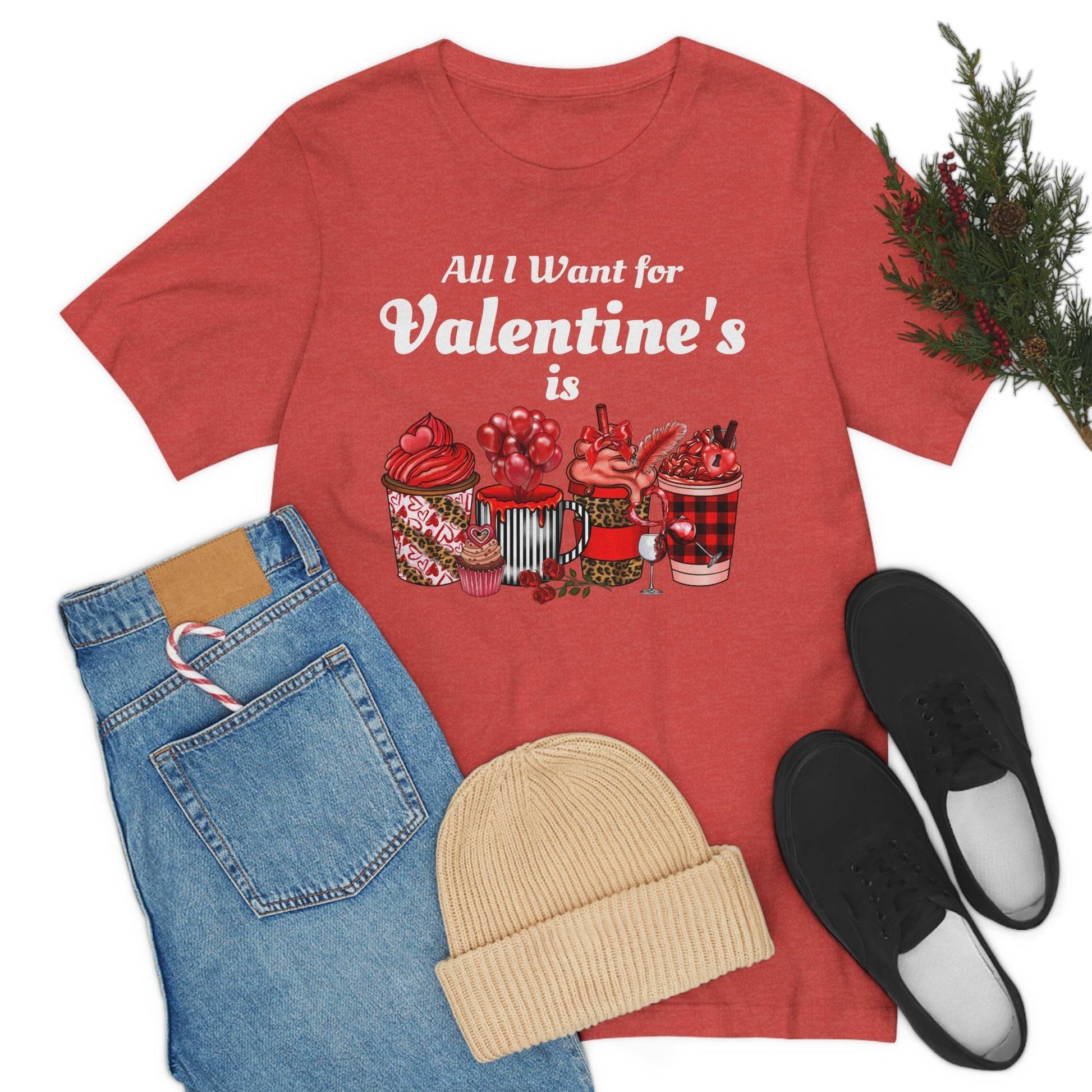 All I want for Valentines is Coffee Tee - Giftsmojo