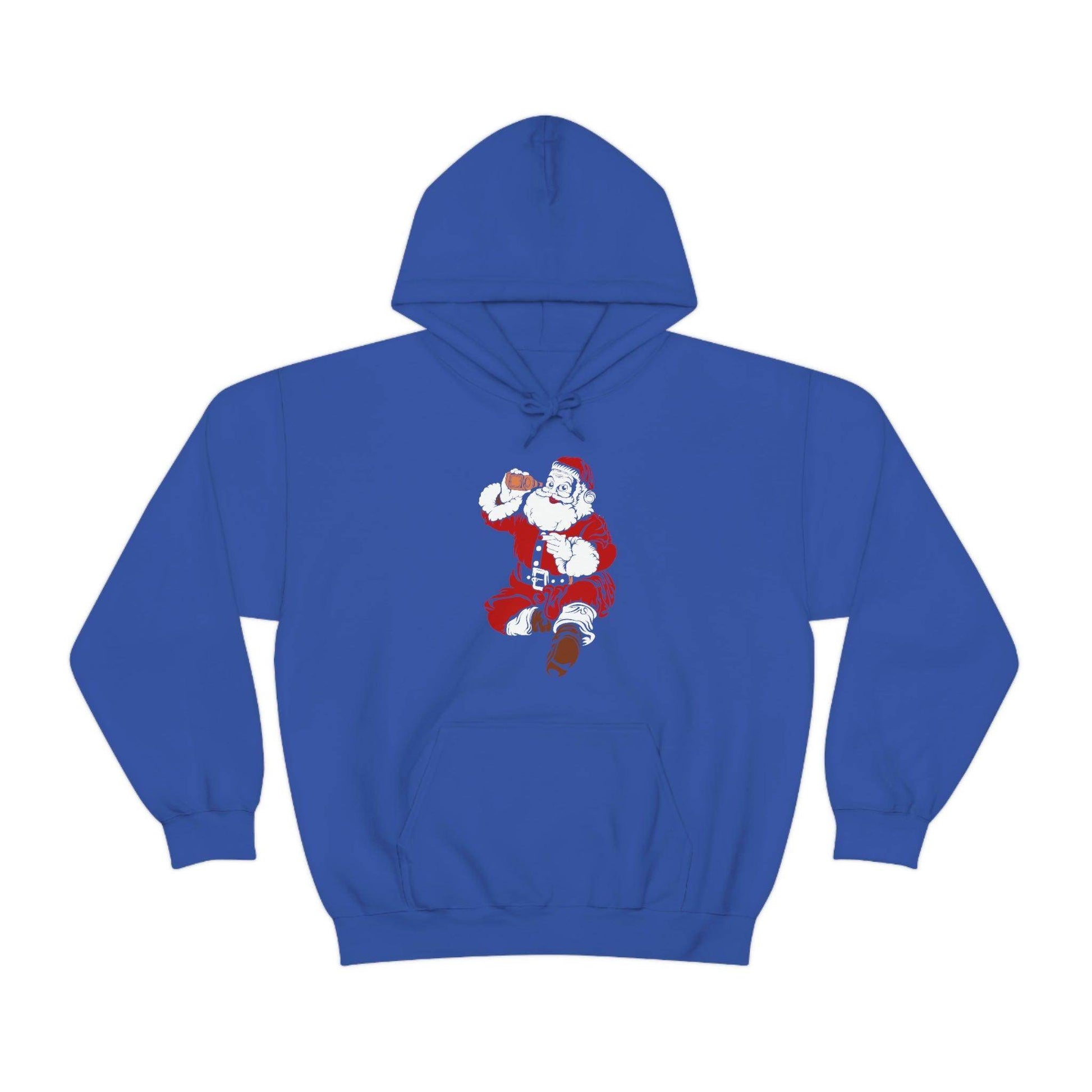 Santa drinking beer funny Hooded Sweatshirt, - Giftsmojo