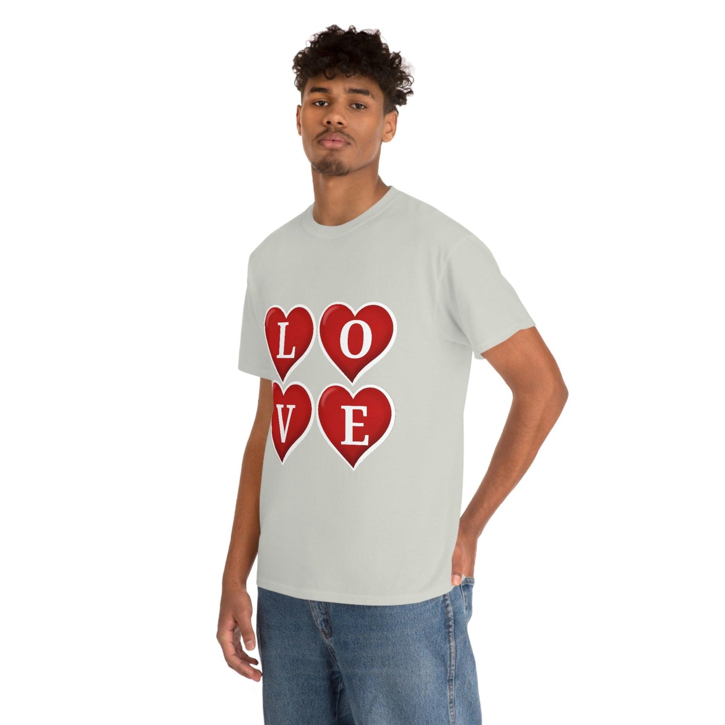 white 4hearts love Tee - Giftsmojo