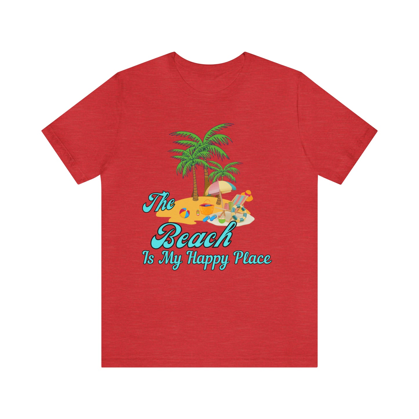 Beach shirt, The Beach is my happy place shirt, Beach t-shirt, Summer shirt, Beachwear, Beach fashion, Stylish beach apparel