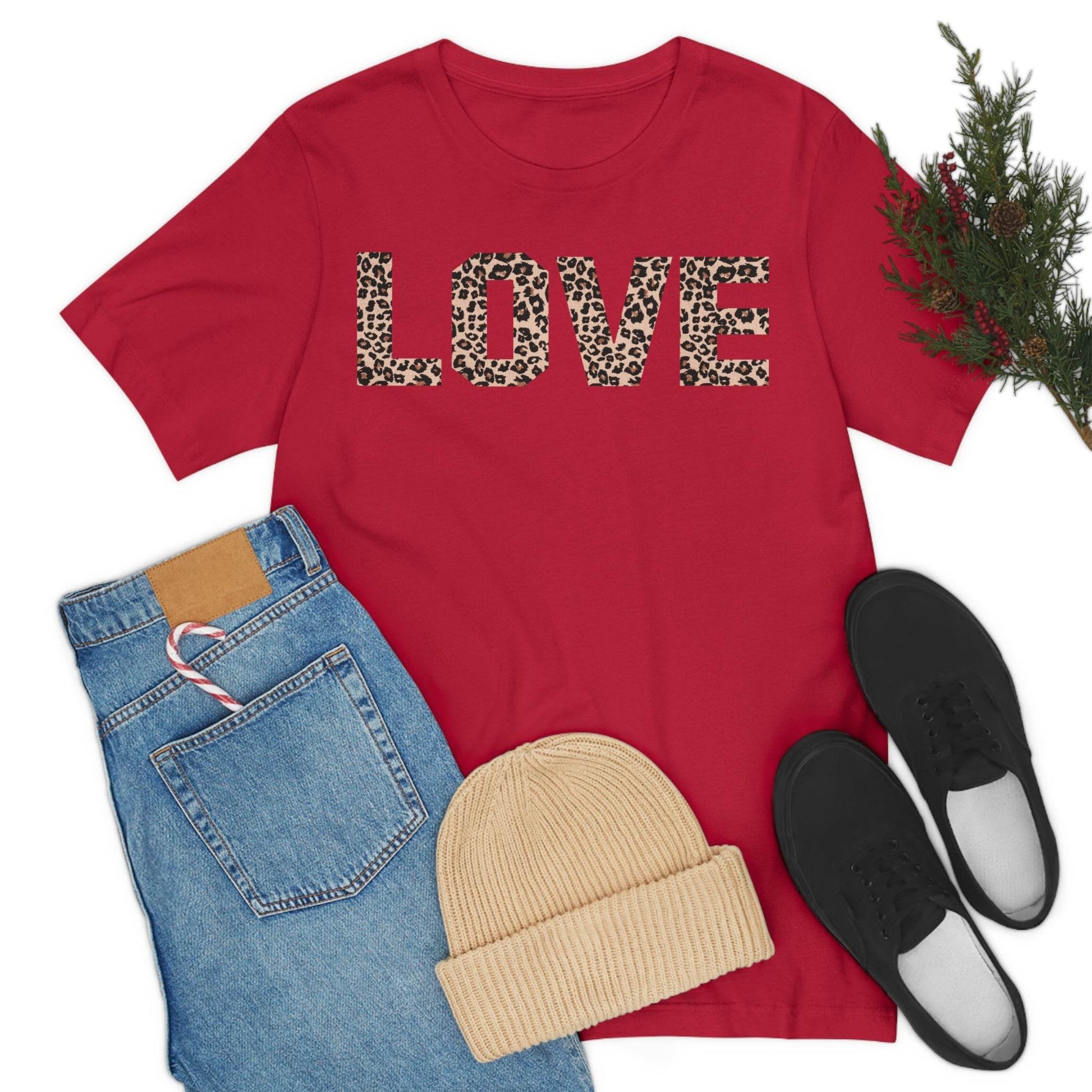 Leopard print love Tee - Giftsmojo