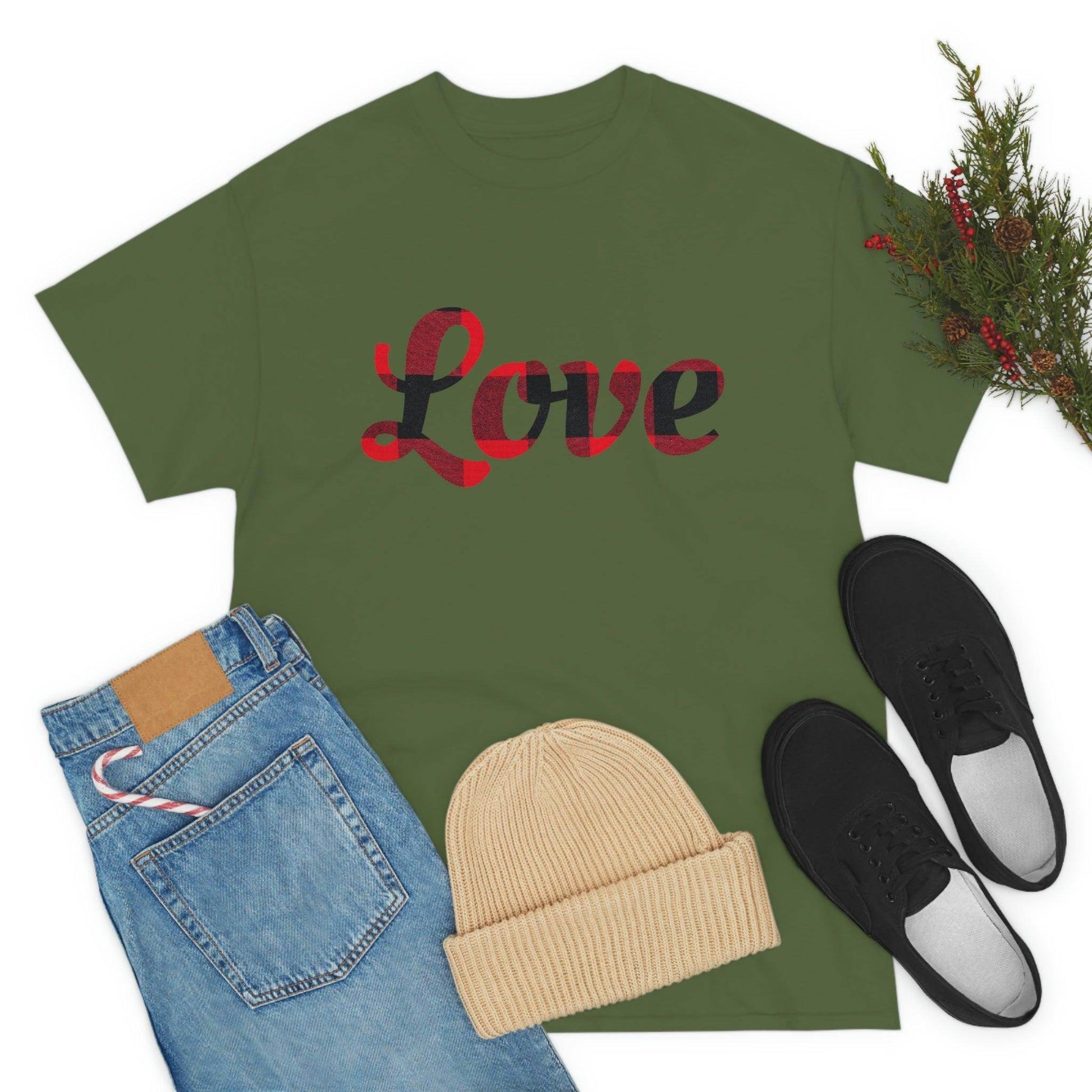 Plaid love T-Shirt - Giftsmojo