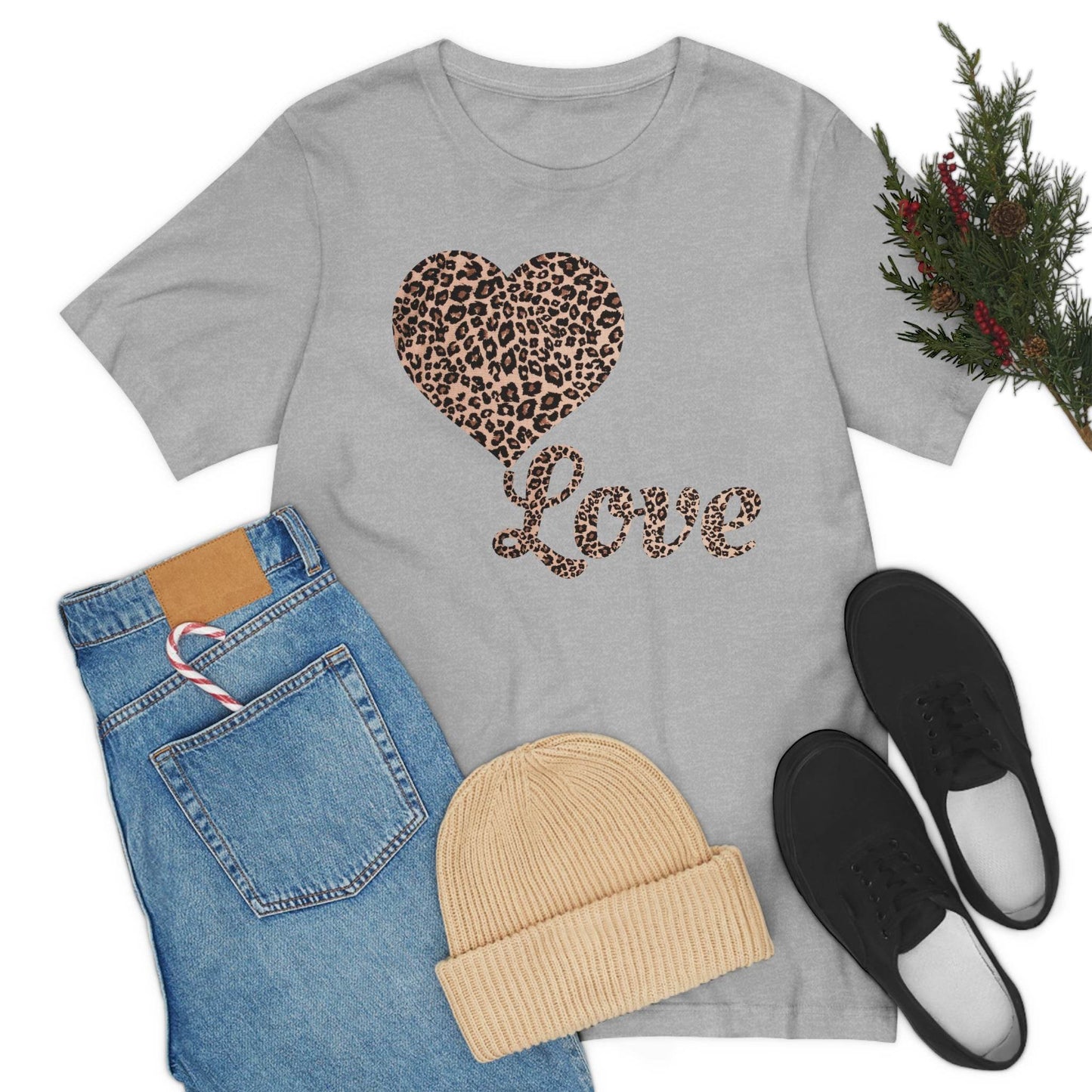 Love Heart, Leopard Print Tee - Giftsmojo