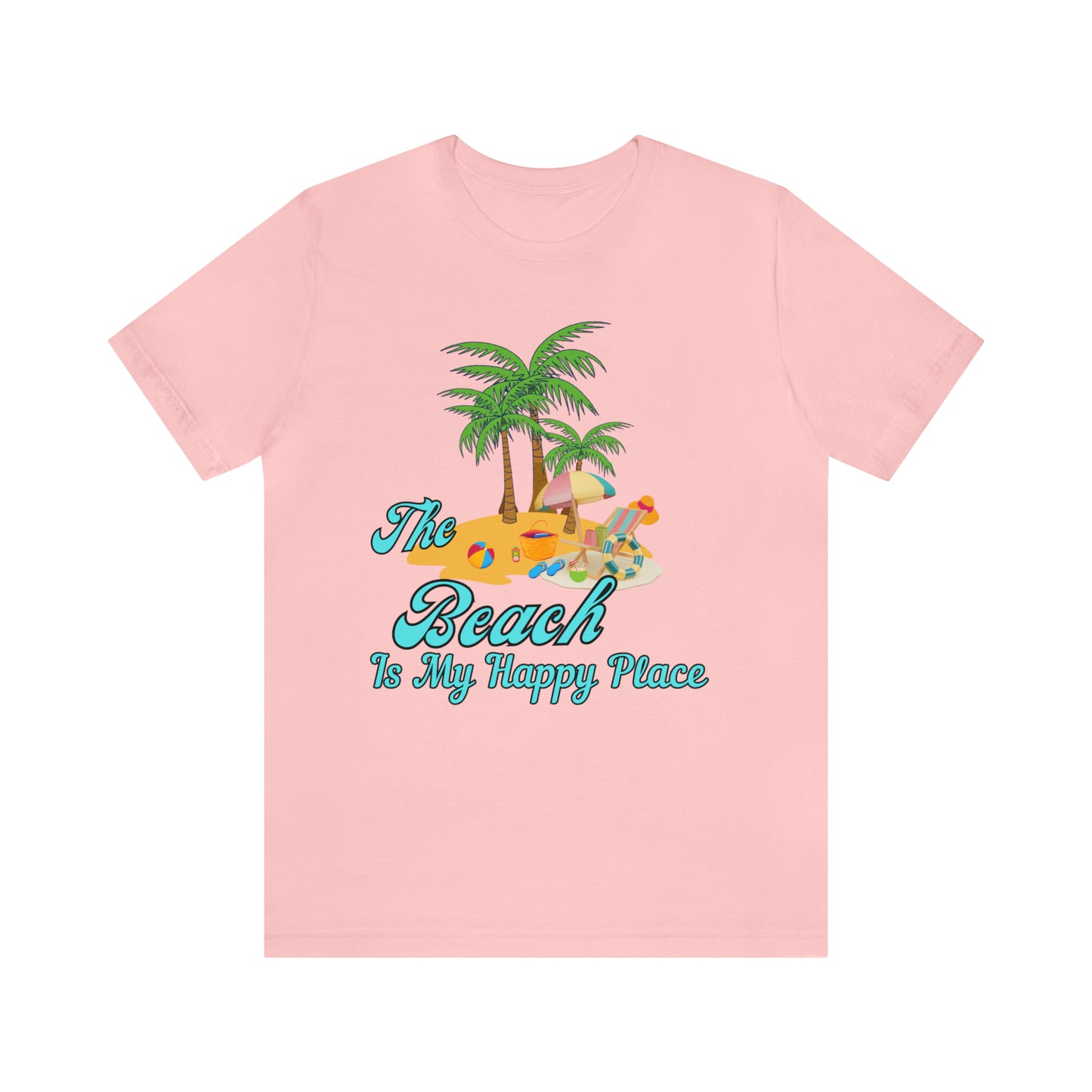 Beach shirt, The Beach is my happy place shirt, Beach t-shirt, Summer shirt, Beachwear, Beach fashion, Stylish beach apparel