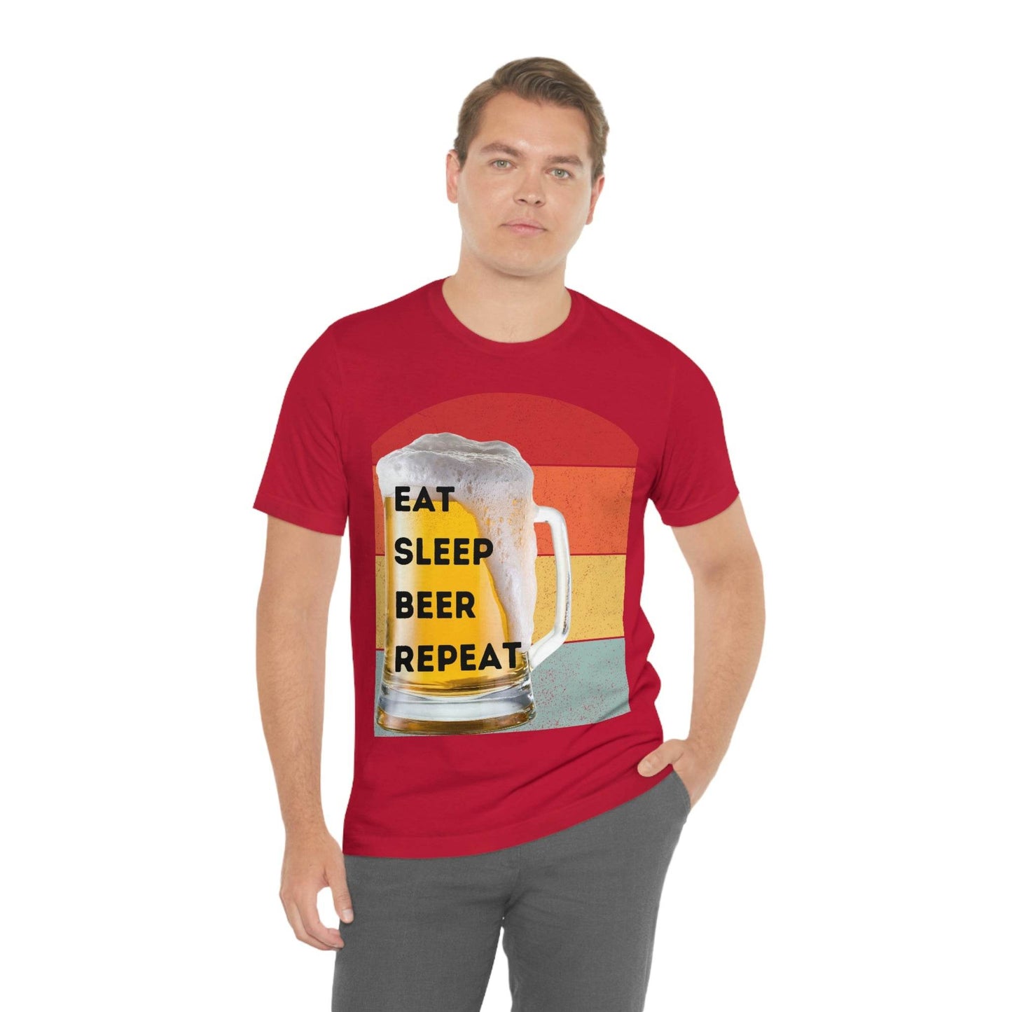 Retro shirt Eat Sleep Beer Repeat - funny beer shirt - Giftsmojo