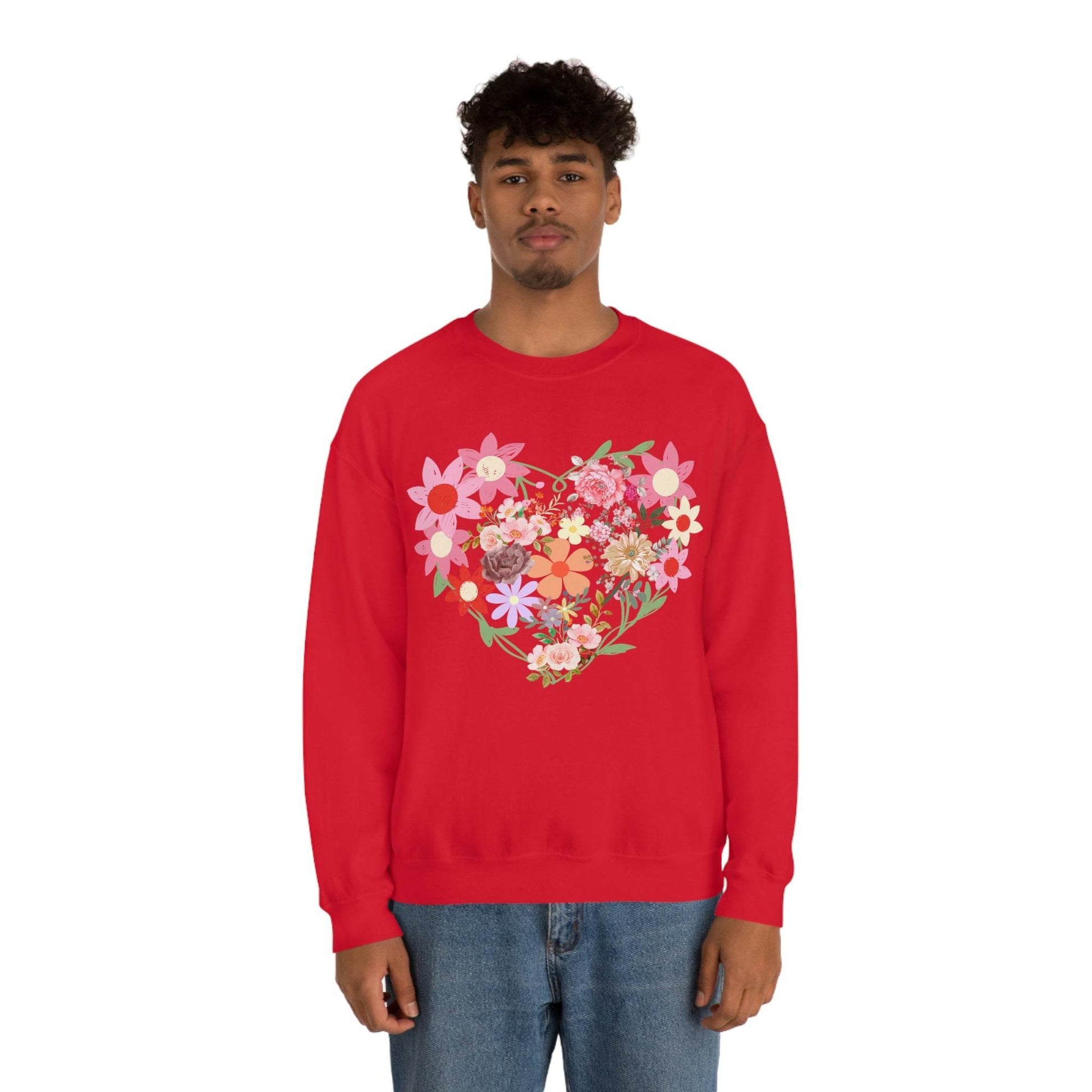 Flower Heart sweatshirt - Floral sweatshirt - Love Sweatshirt - Giftsmojo