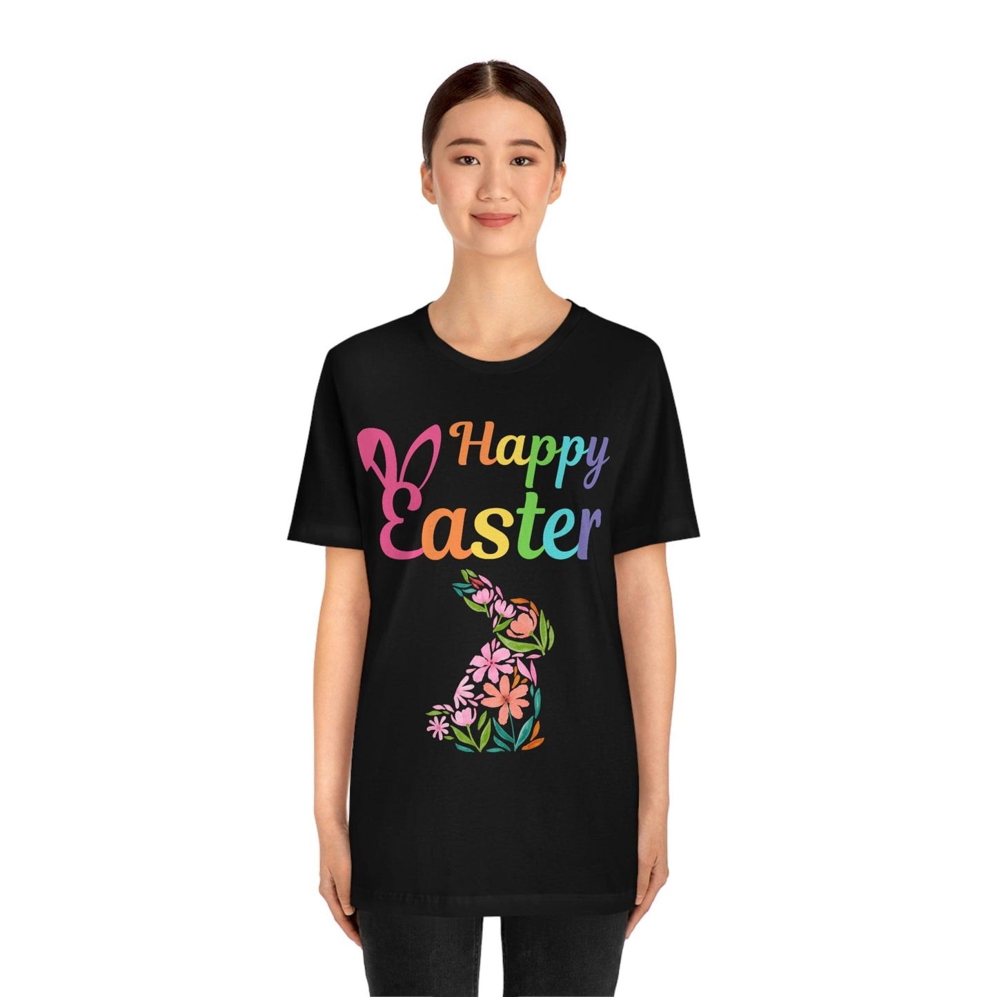 Happy Easter Bunny Shirt Easter Gift women Easter Shirt - Easter Day Shirt Cute Easter flower shirt - Giftsmojo