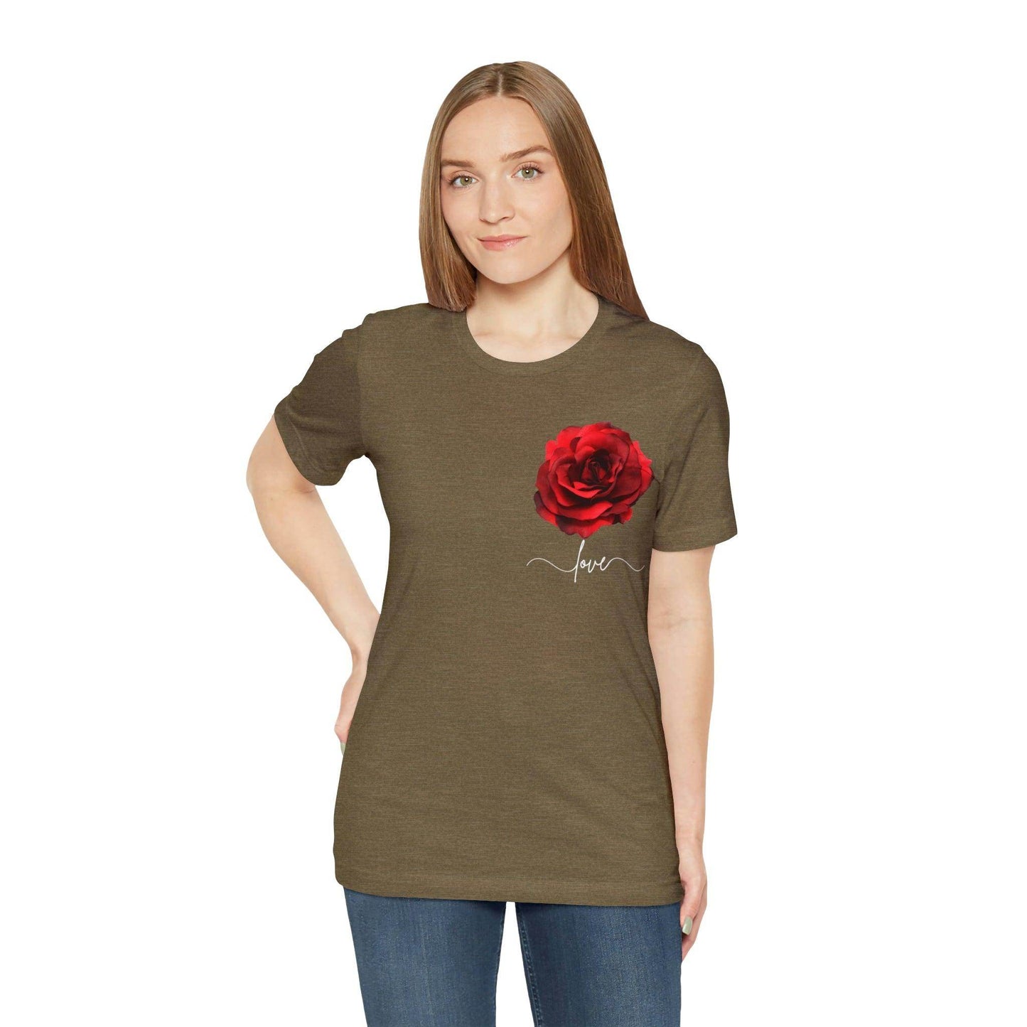 Love Rose Flower T-shirt for Women, Rose Graphic T-shirt, floral shirt, gift for her, love shirt - Giftsmojo