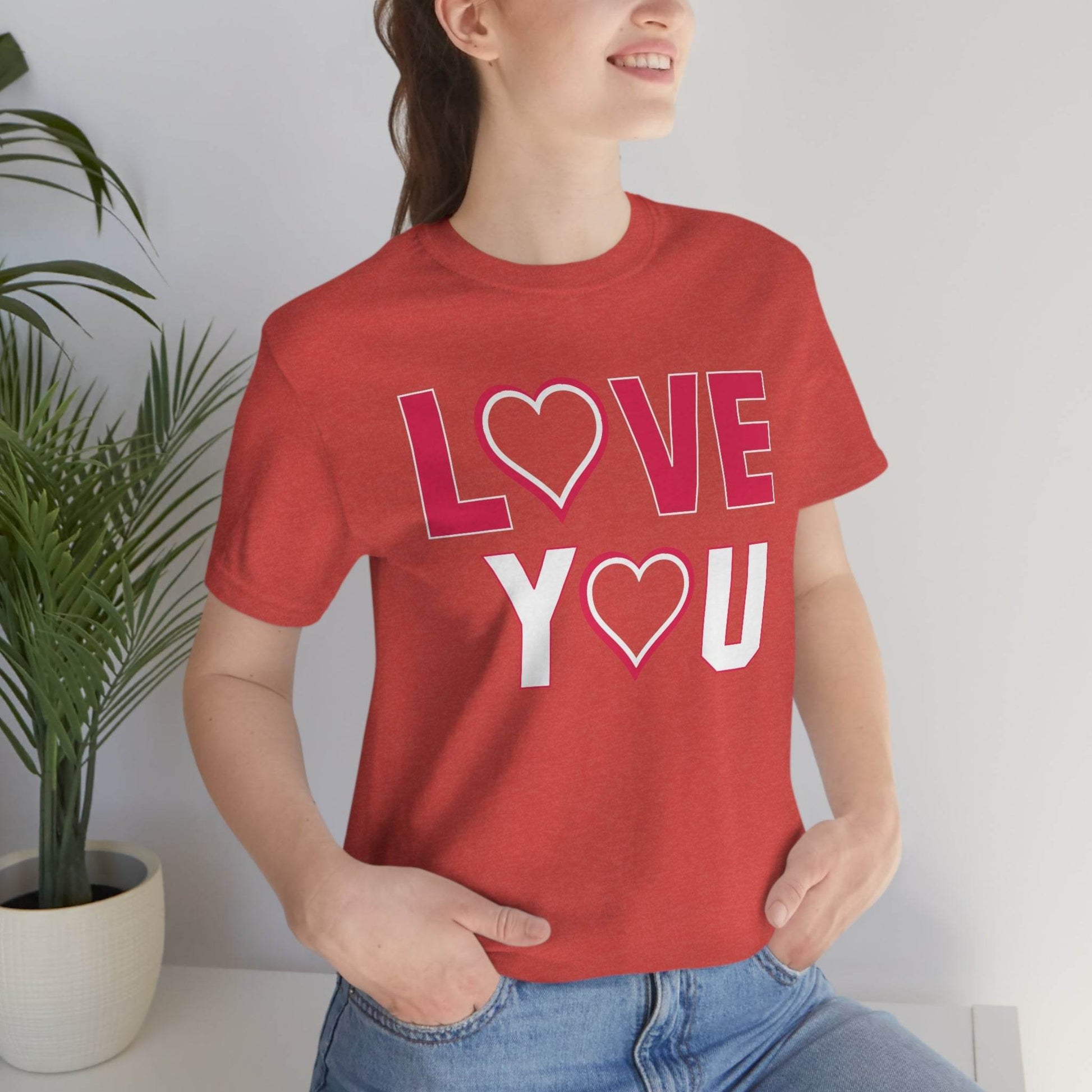 love you heart Tee - Giftsmojo