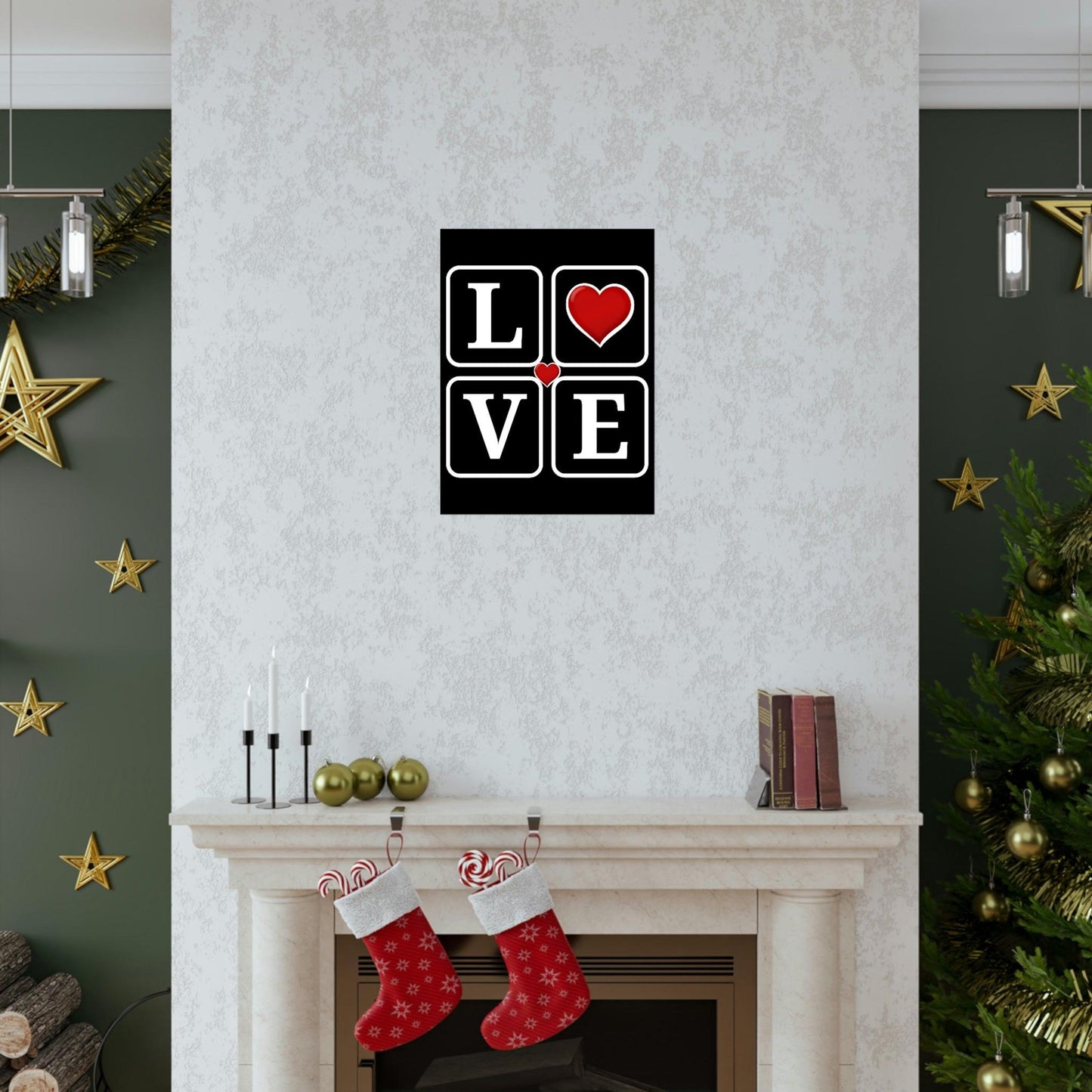 Love Square with Heart Premium Matte Vertical Posters - Giftsmojo