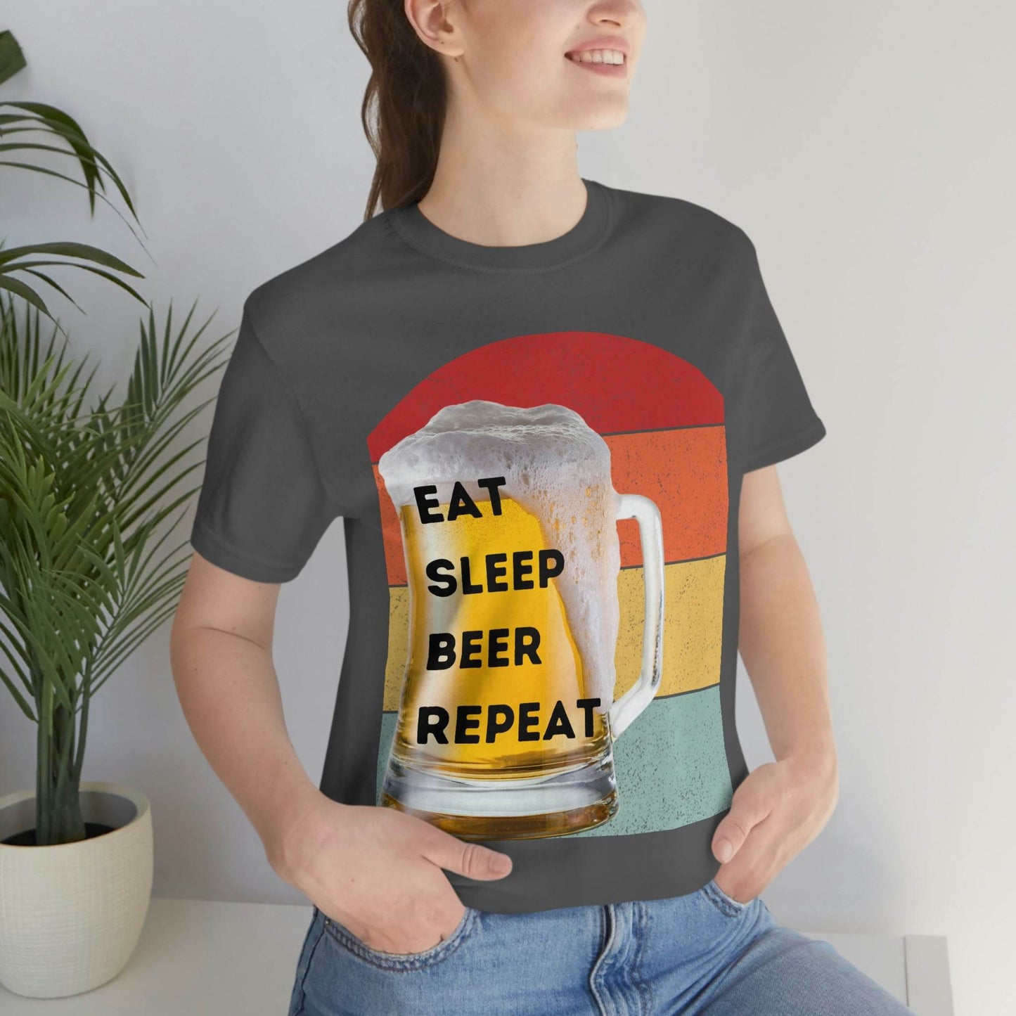 Retro shirt Eat Sleep Beer Repeat - funny beer shirt - Giftsmojo