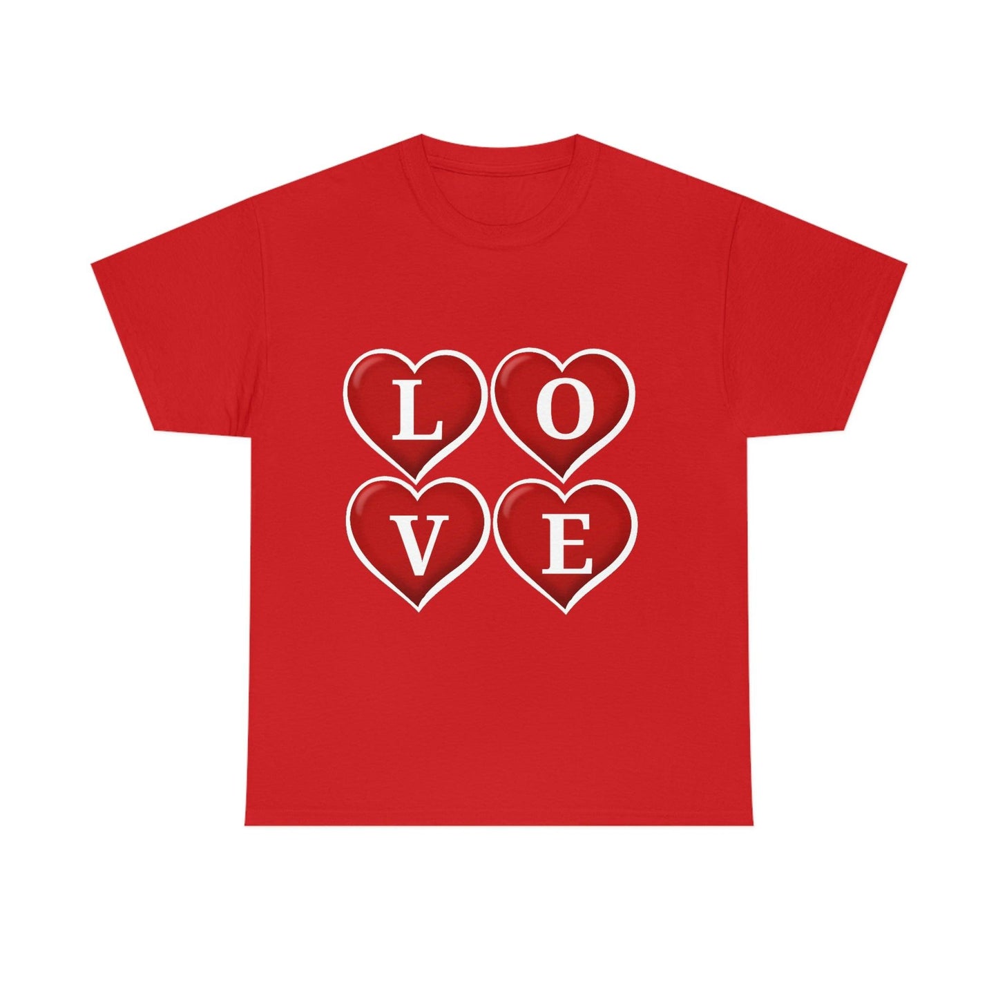 white 4hearts love Tee - Giftsmojo