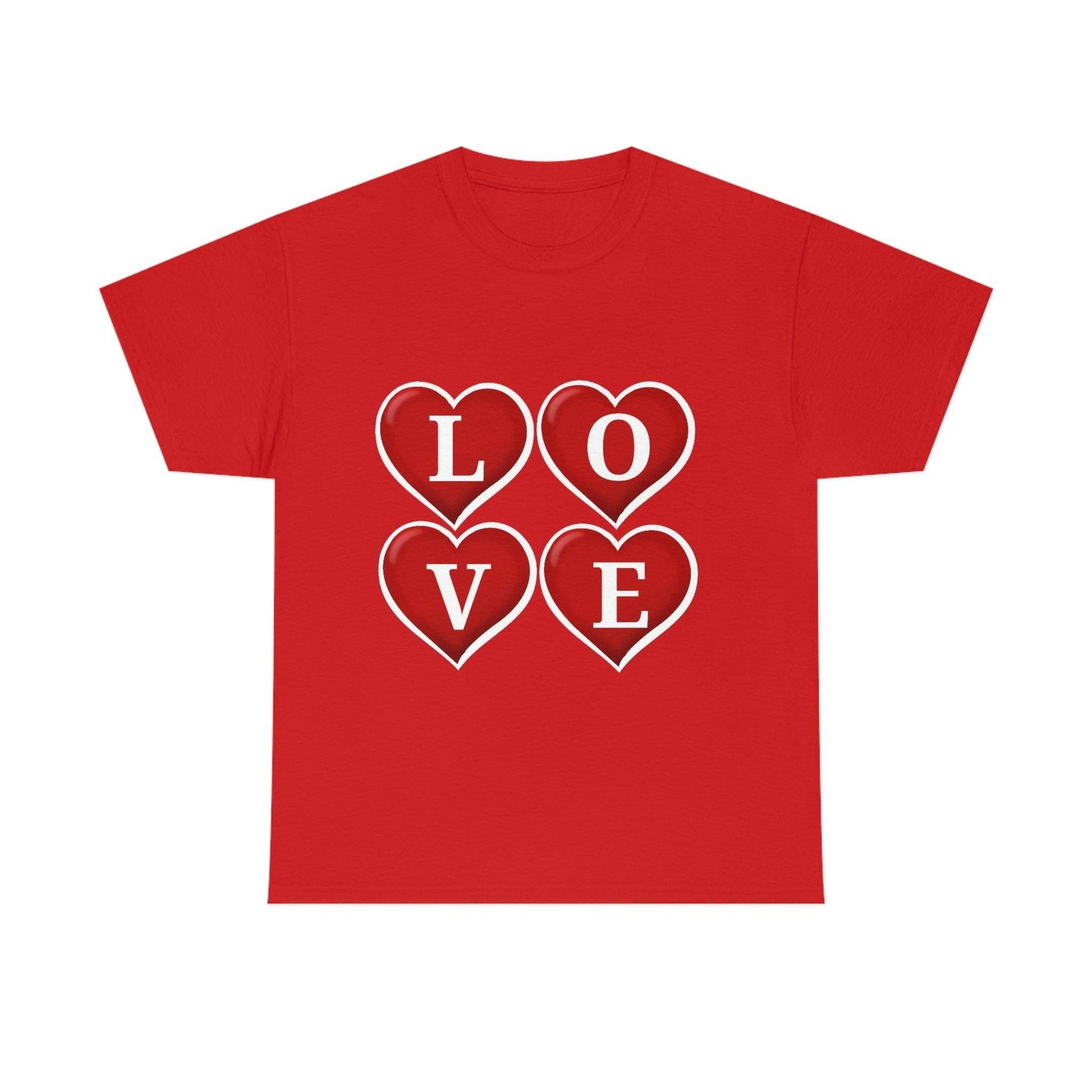 white 4hearts love Tee - Giftsmojo