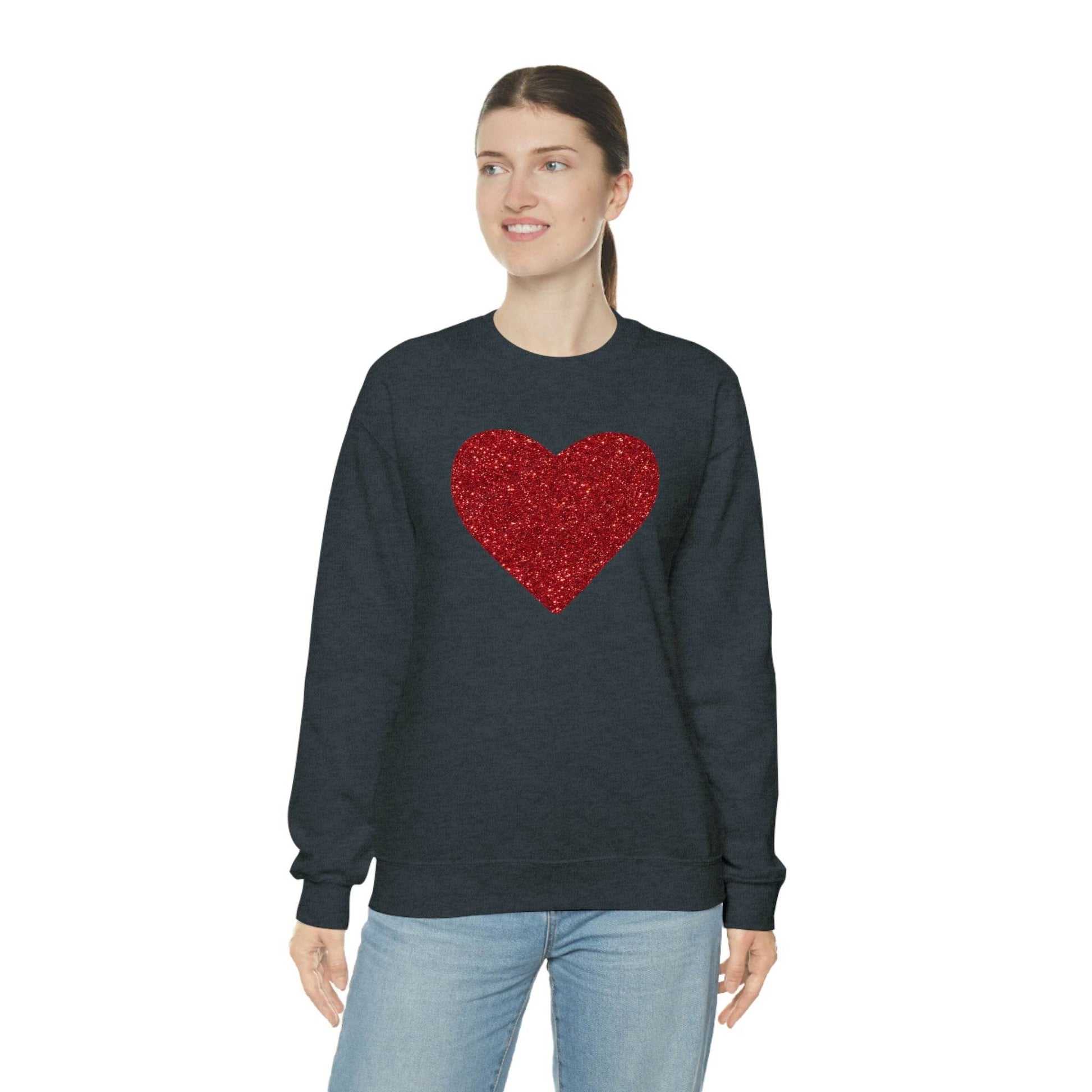 Heart Sweatshirt Love sweatshirt Love Shirt Cute Love Shirt with Heart Valentine sweatshirt - Matching Love shirt Girlfriend gift Boyfriend - Giftsmojo