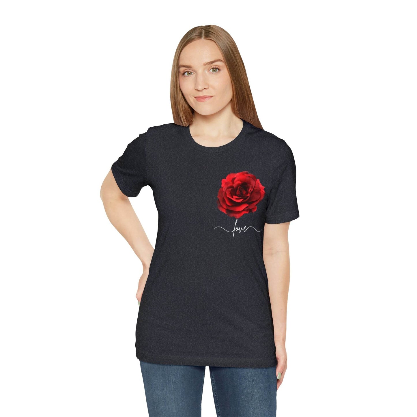 Love Rose Flower T-shirt for Women, Rose Graphic T-shirt, floral shirt, gift for her, love shirt - Giftsmojo