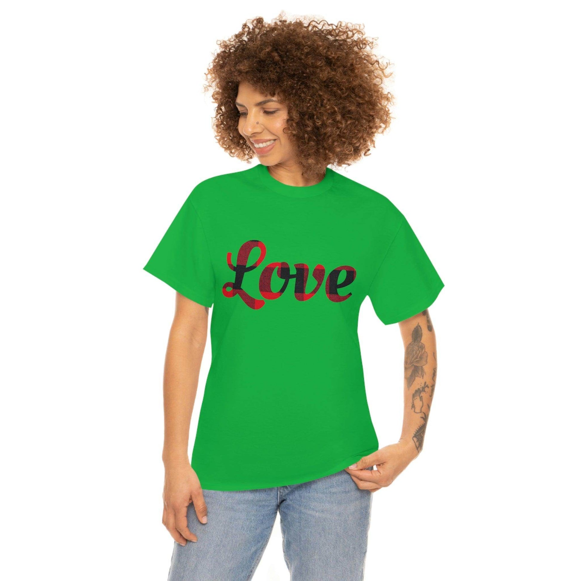 Plaid love T-Shirt - Giftsmojo