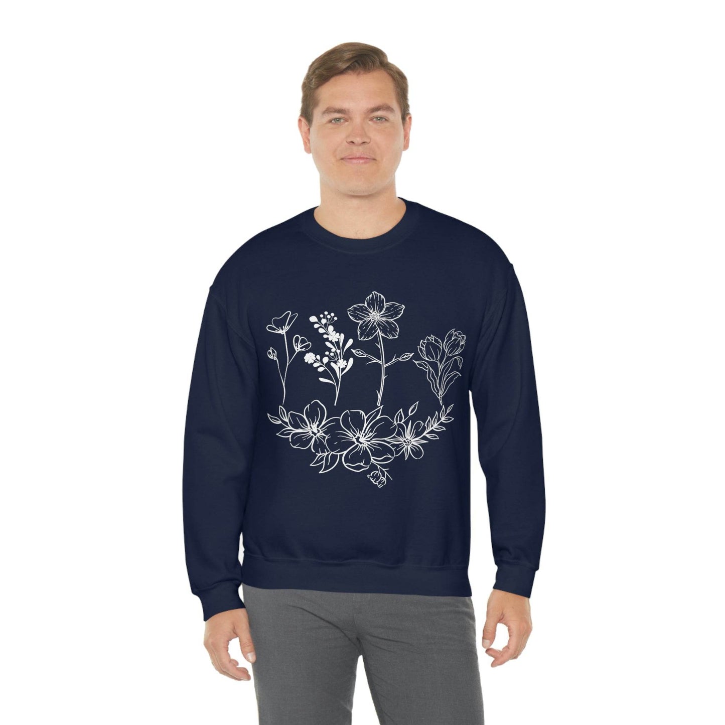Flower sweatshirt, Vintage Flower Shirt, Vintage Botanical Shirt, plant sweatshirt, - Giftsmojo
