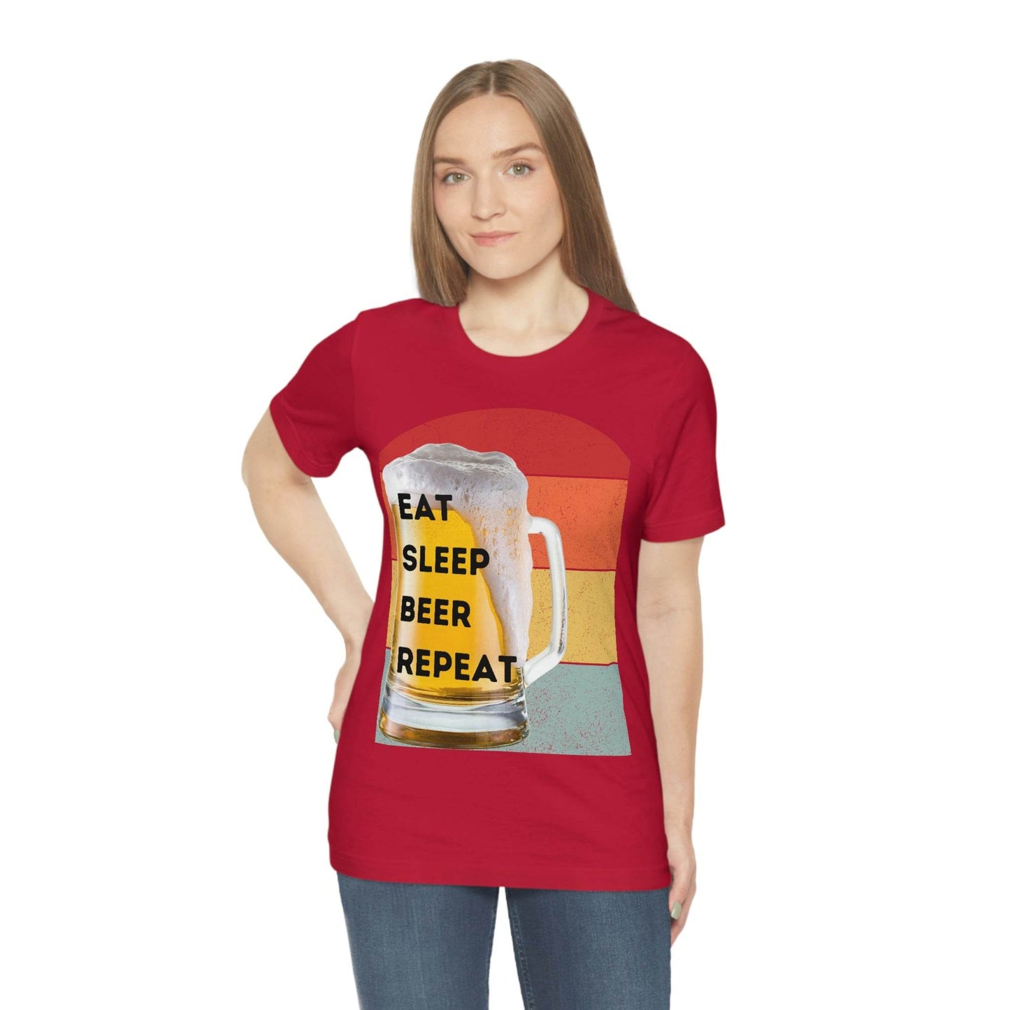 Retro shirt Eat Sleep Beer Repeat - funny beer shirt - Giftsmojo