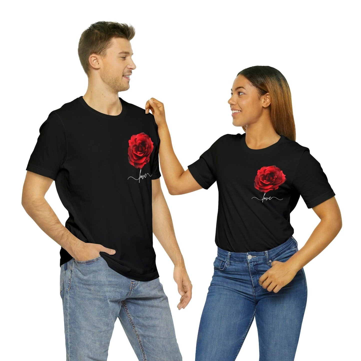 Love Rose Flower T-shirt for Women, Rose Graphic T-shirt, floral shirt, gift for her, love shirt - Giftsmojo