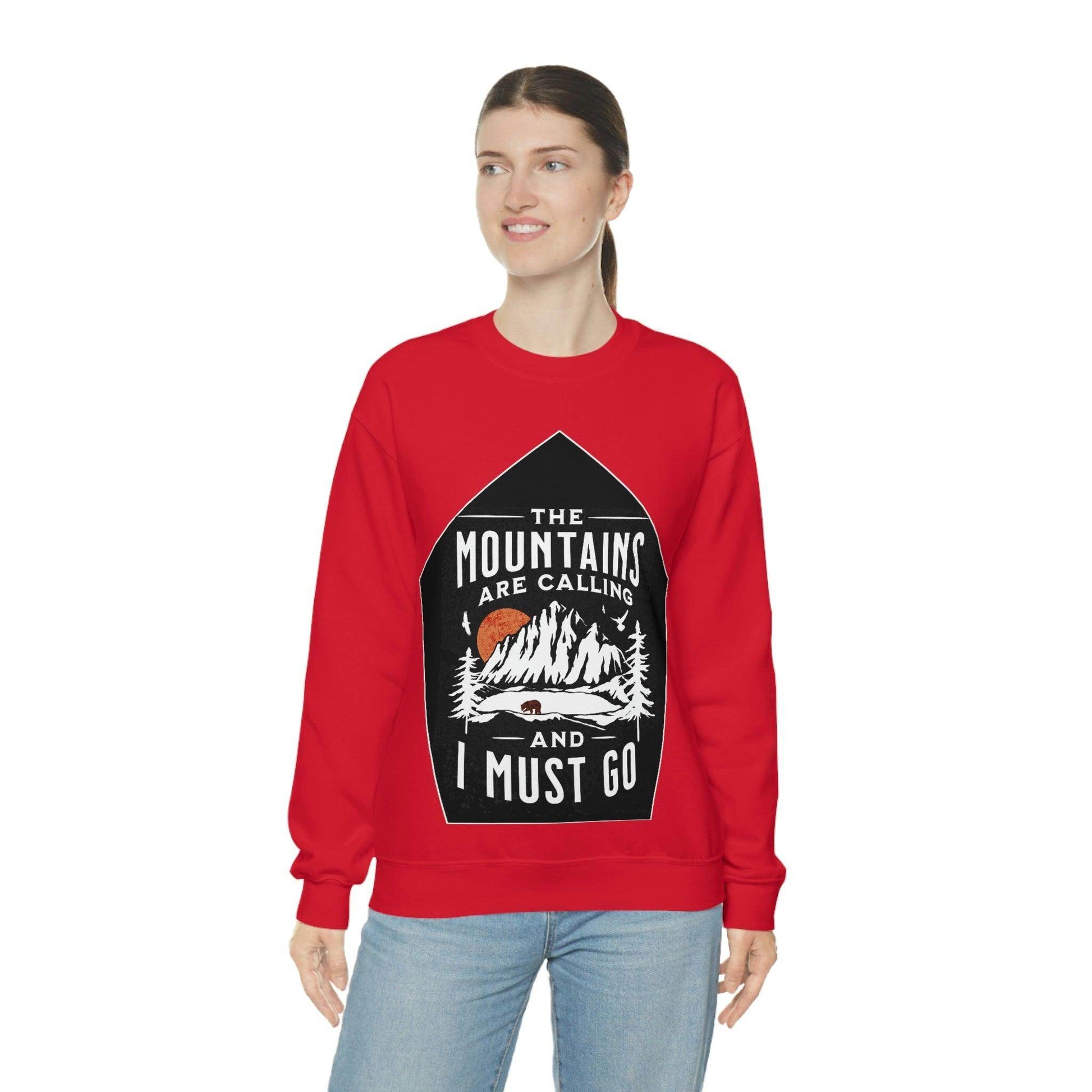 The Mountains are Calling and I Must Go, Crewneck Sweatshirt - Giftsmojo